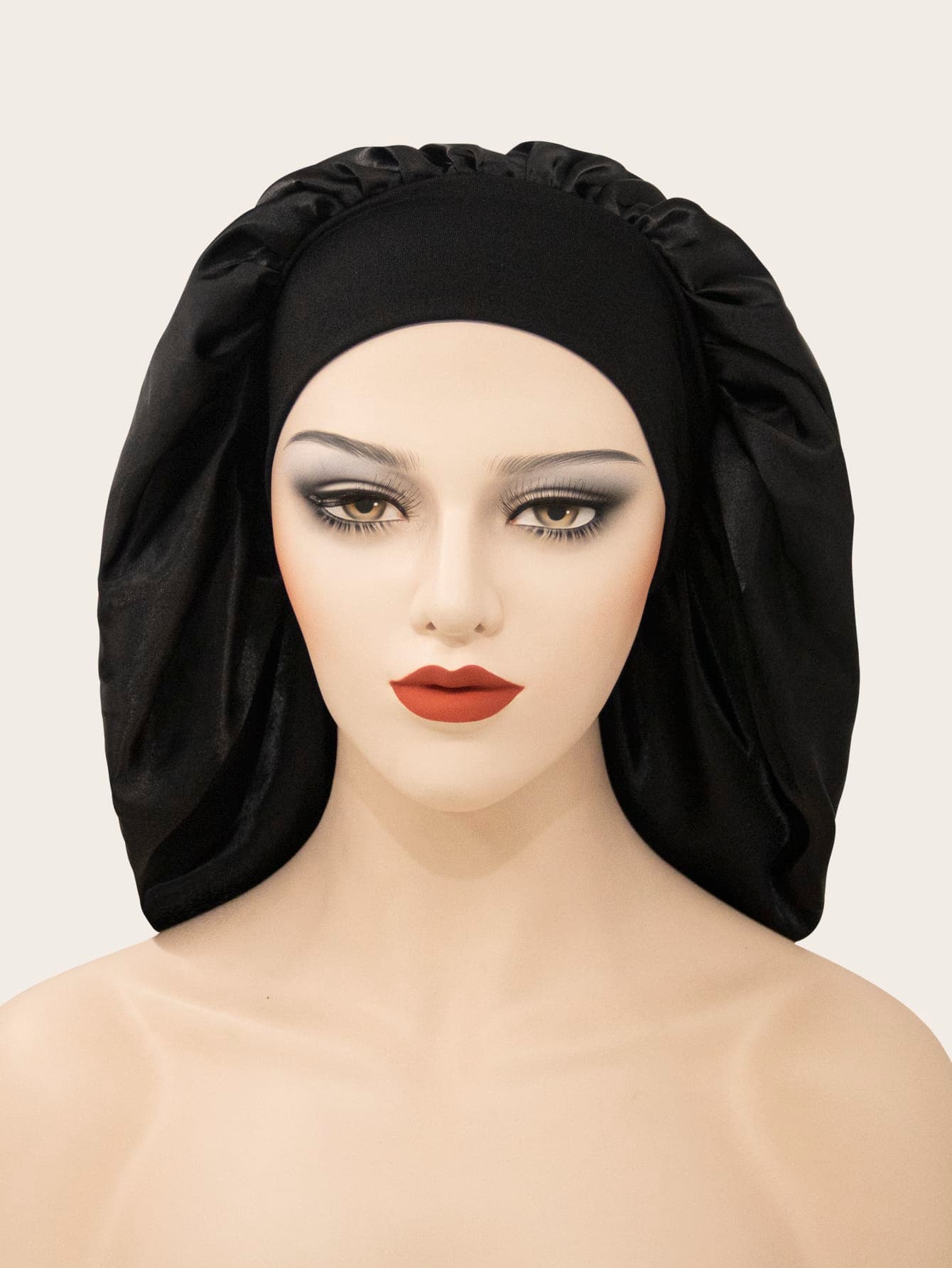 Awegeo Women's Oversized Brimmed Stretchy Satin Sleeping Cap, Comfortable & Soft Hair Styling Cap For Daily Wear,Summer,Beach,Hat,Holiday,Travel