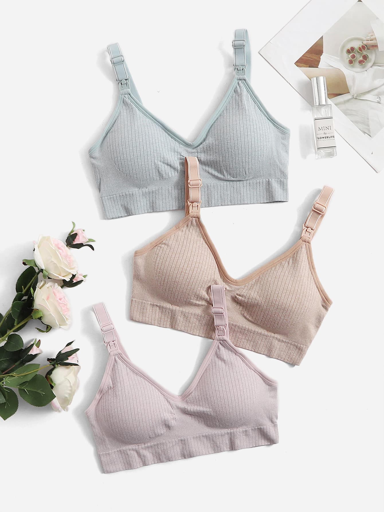 Moonlight&Mama 3pack Maternity Plain Nursing Bra For Mother
