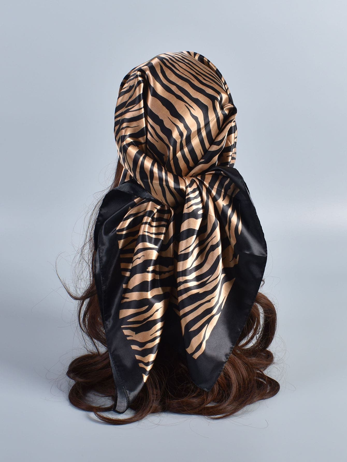 1pc Zebra Striped Bandana Classic Silky Square Scarf For Outdoor All Seasons Bandana,Hair Band,Head Band Ideal For Dressing Up Your Look