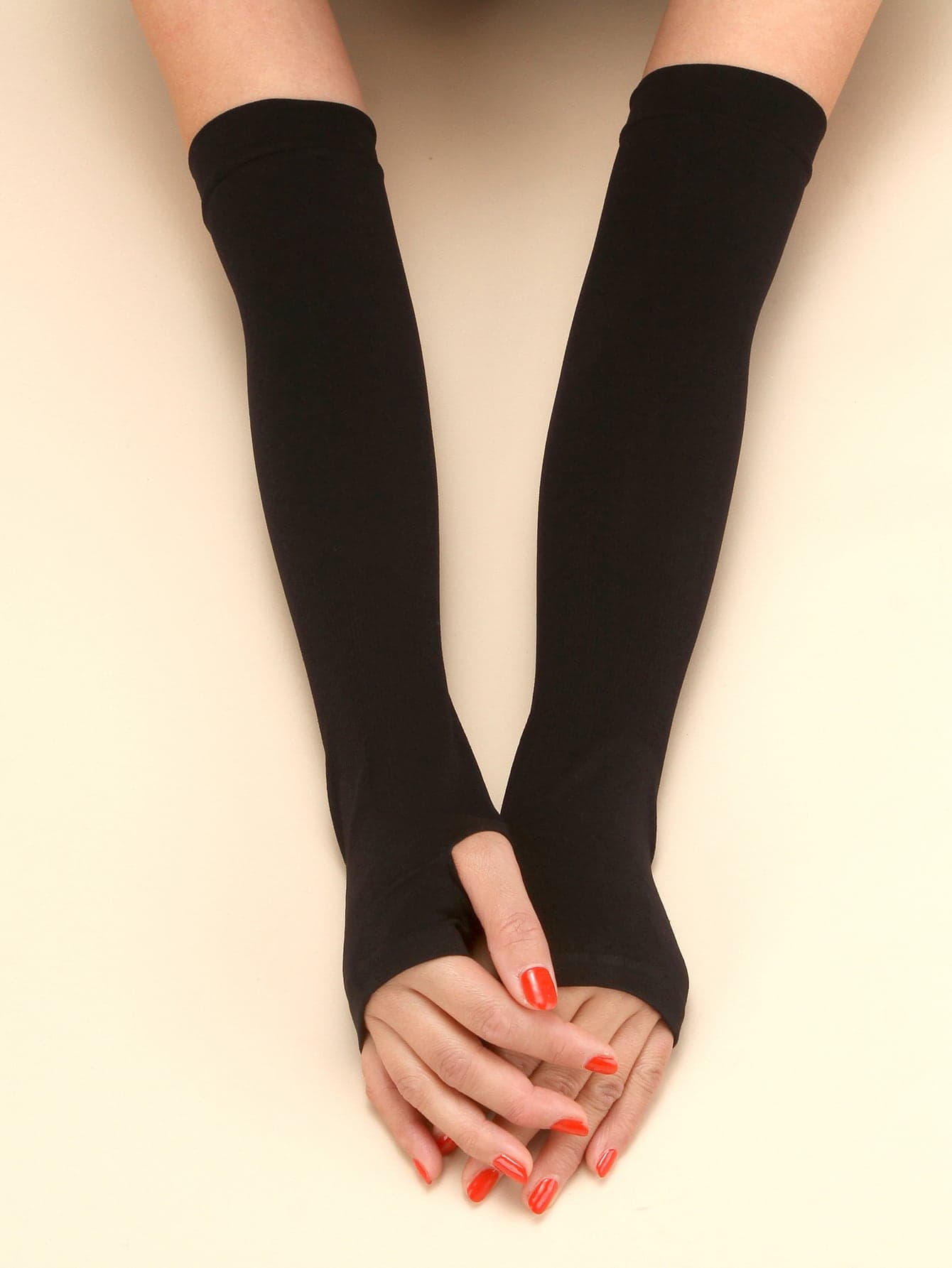 1pair Solid Arm Long Sleeves Halloween Accessories Winter Gloves Cold Gloves Summer