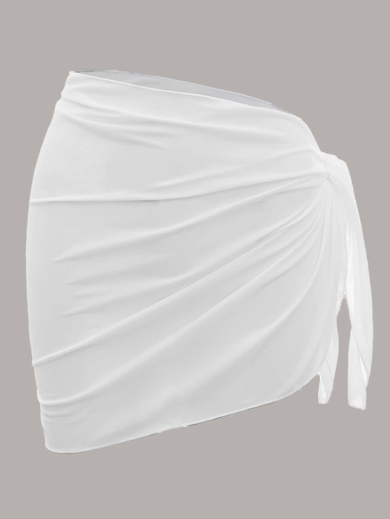 Swim Basics Summer Beach Plain Knot Side Beach Skirt
