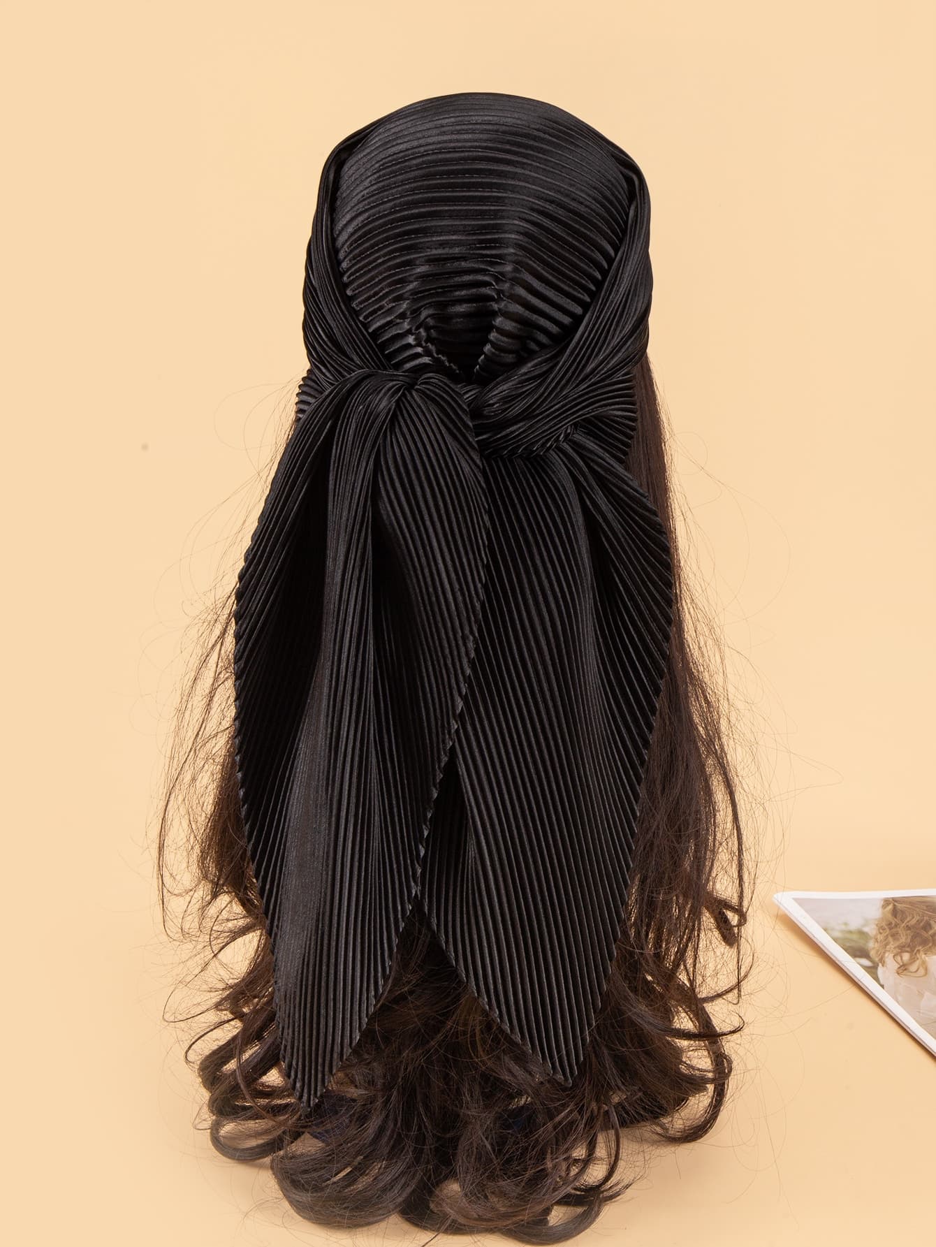 1pc Solid General Street Fashionable Versatile Imitation For Party Crumpled Scarf Bandana,Hair Band,Head Band Ideal For Dressing Up Your Look