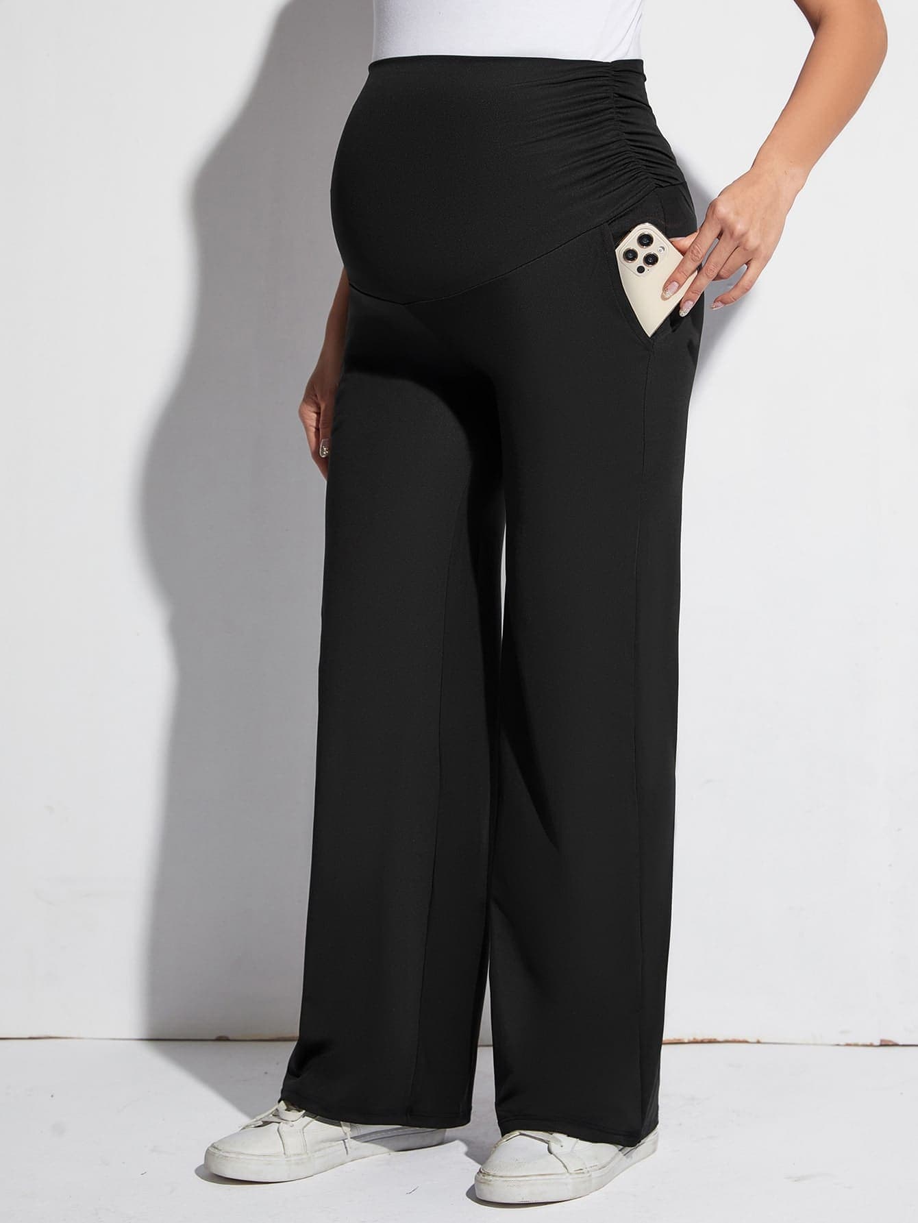 SHEIN Maternity Slant Pocket Solid Pants
