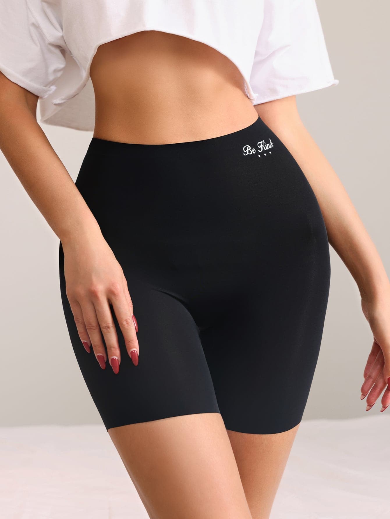 Women's Casual Comfy High Stretch Black Printed Boyshorts For Everyday Wear