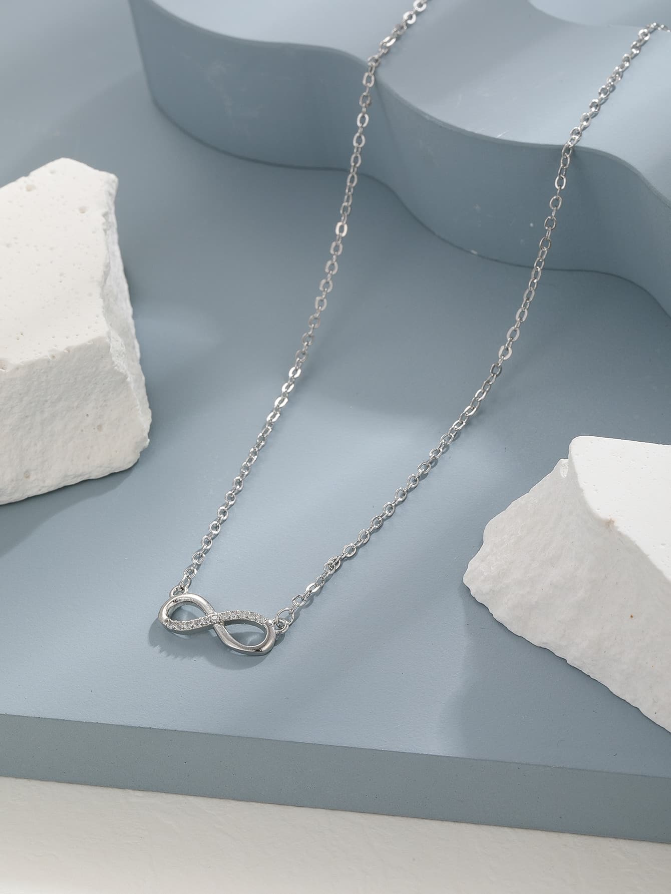 Cubic Zirconia Infinity Pendant Necklace