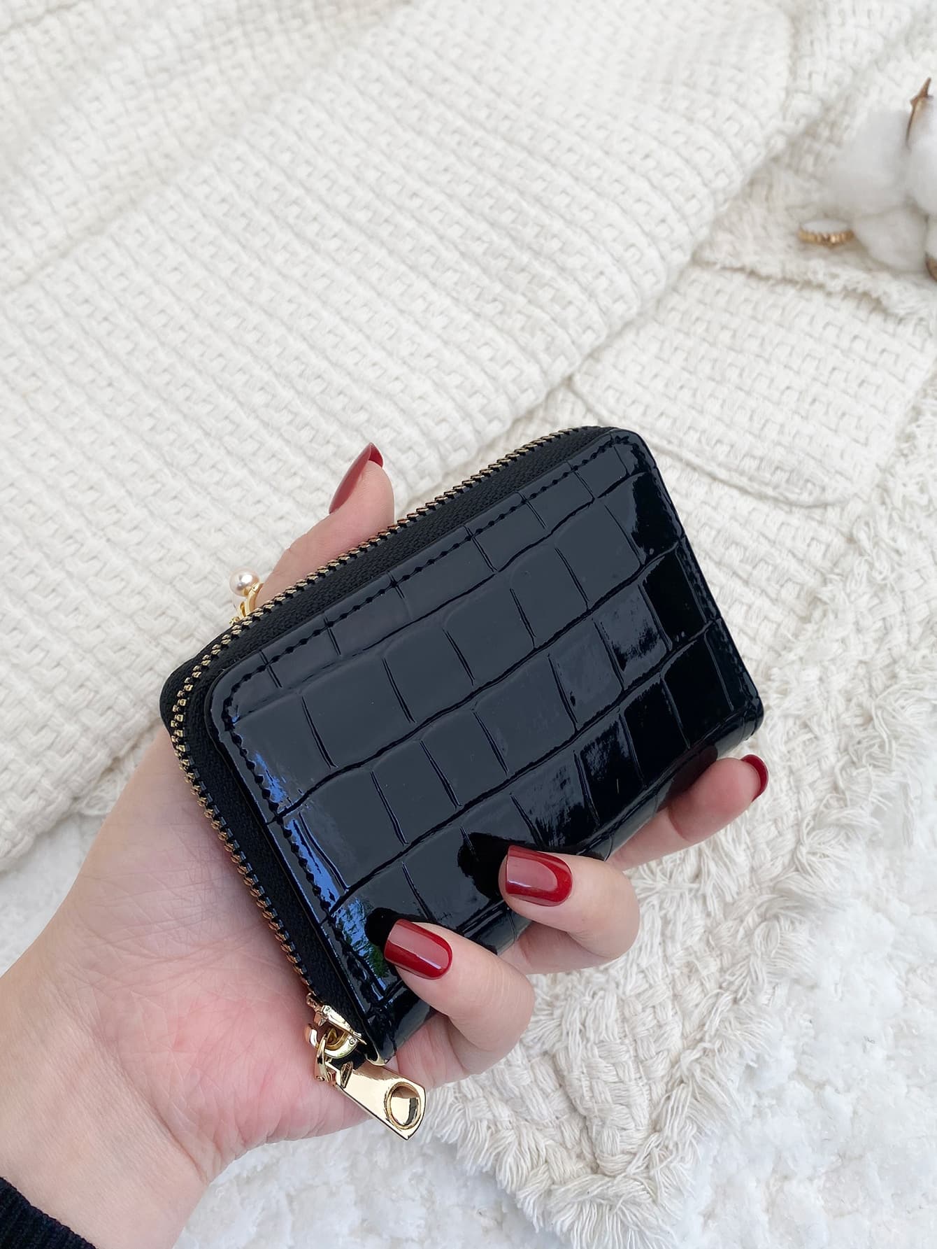 Crocodile Embossed Zipper Around Multi-Card Card Organizer For Storage Cards Lightweight Portable Card ID Card White-Collar Workers For Female For Holiday For Anniversary For Birthday Gift Accessories Gift Card Holder Card Holder Wallet Business Card Holder Credit Card Holder Card Holder Women For Women Wallet Mini Wallet Purse Wallet Card Wallet