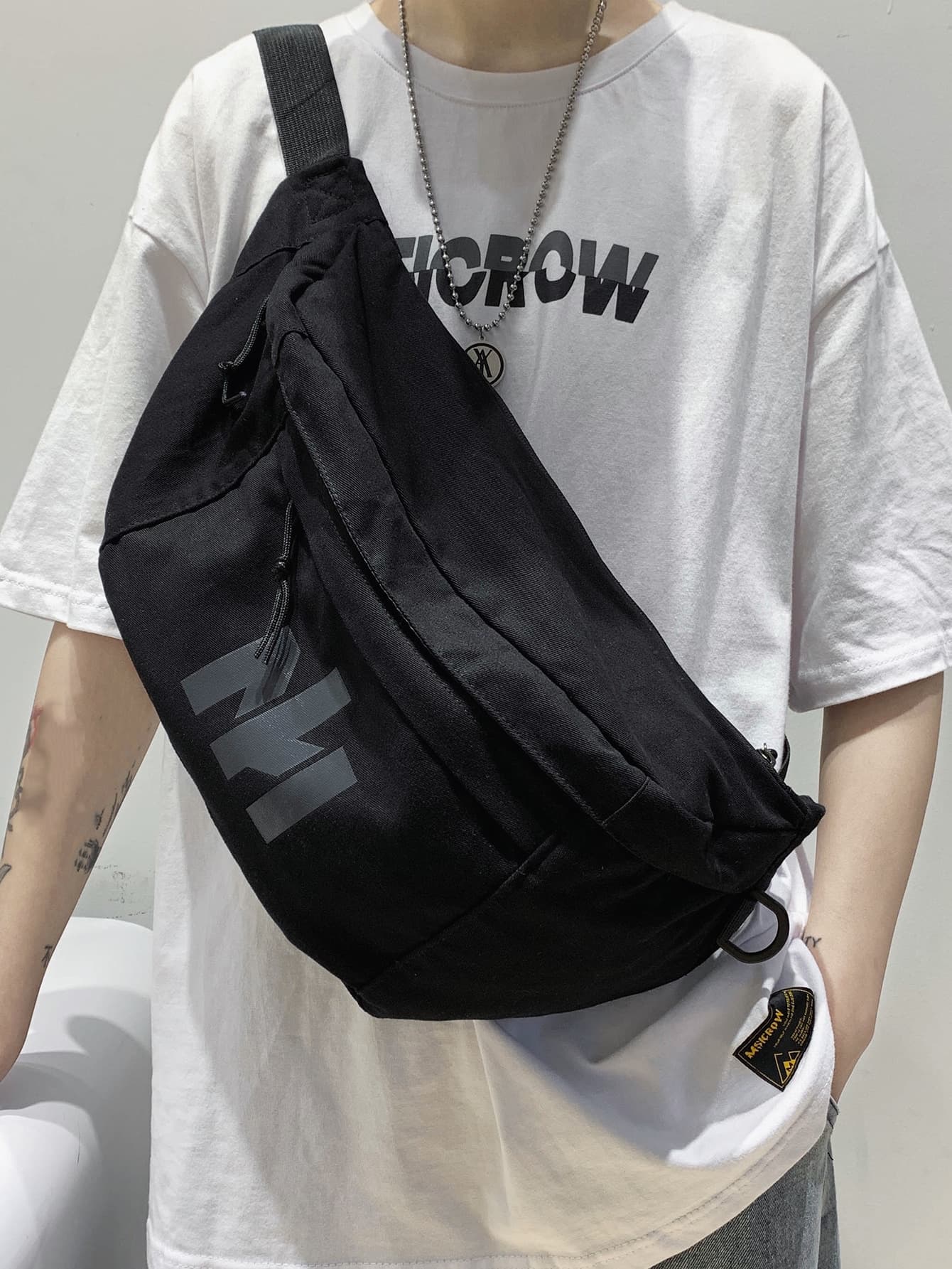 Men Letter Graphic Waist Bag Chest Bag College Bag Dad For Books Multi-Functional Winter Fanny Pack Bum Bag Shoulder Bag Rider Bag Black Bag Student Large Capacity Outdoor Vacation Travel Side Bags Hip Bag Bag For Men Gifts For Men Men Bag Travel Essentials Holiday Essentials Summer Back To School Belt Bag Pack Belt Bag Spring School Supplies Belts, Hiking Bag