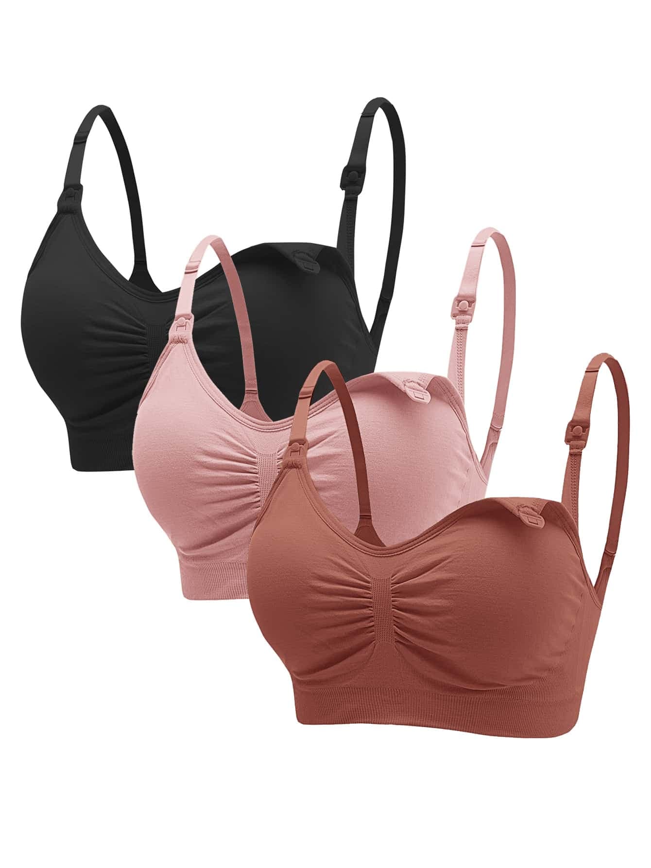 Moonlight&Mama Maternity 3pack Ruched Seamless Bra For Mother