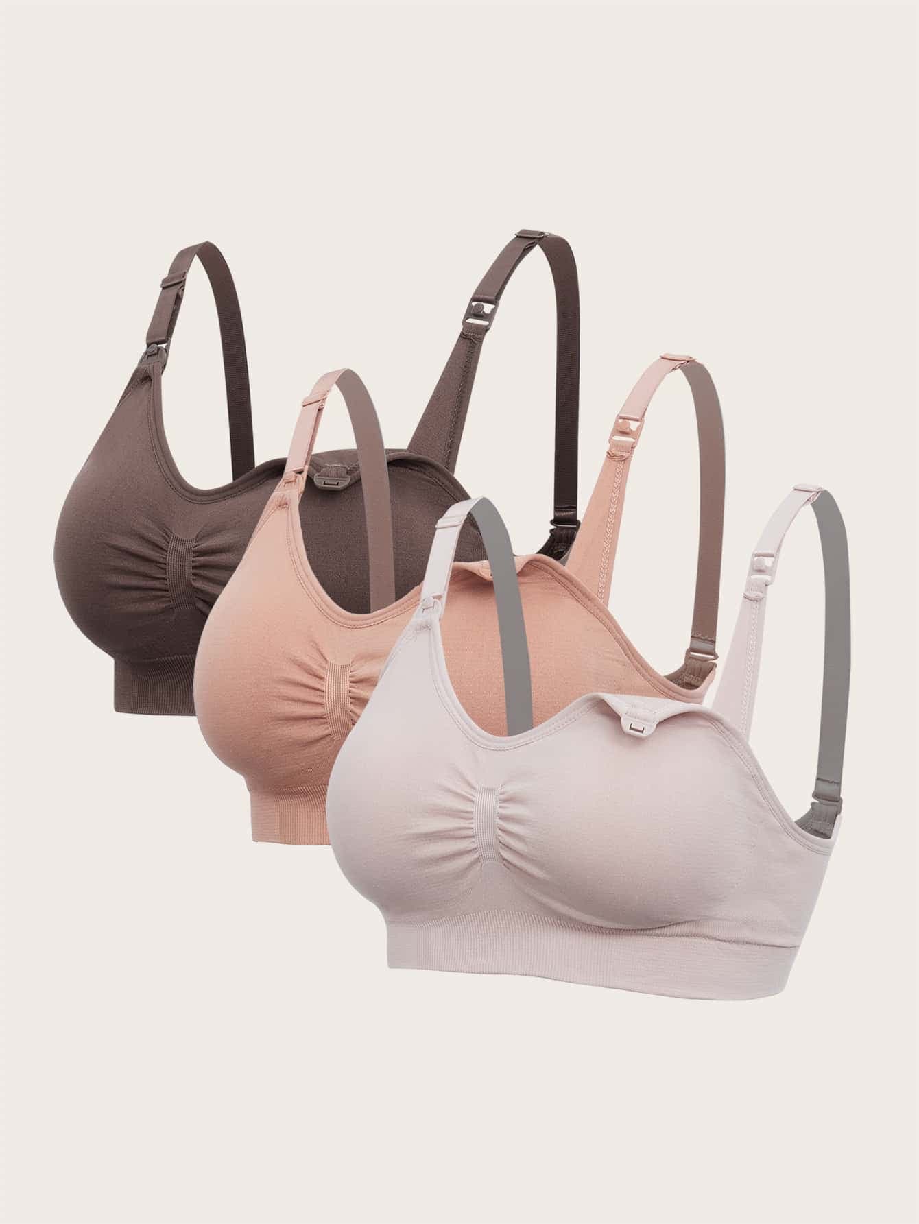 Moonlight&Mama Maternity 3pack Ruched Seamless Bra For Mother
