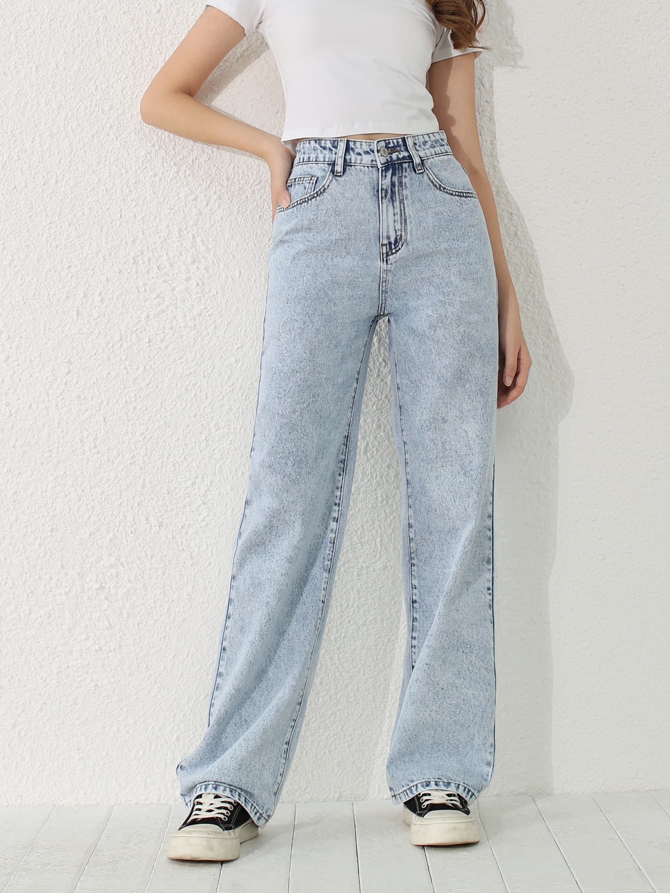 SHEIN Teen Girls Straight Leg Jeans Summer Holiday