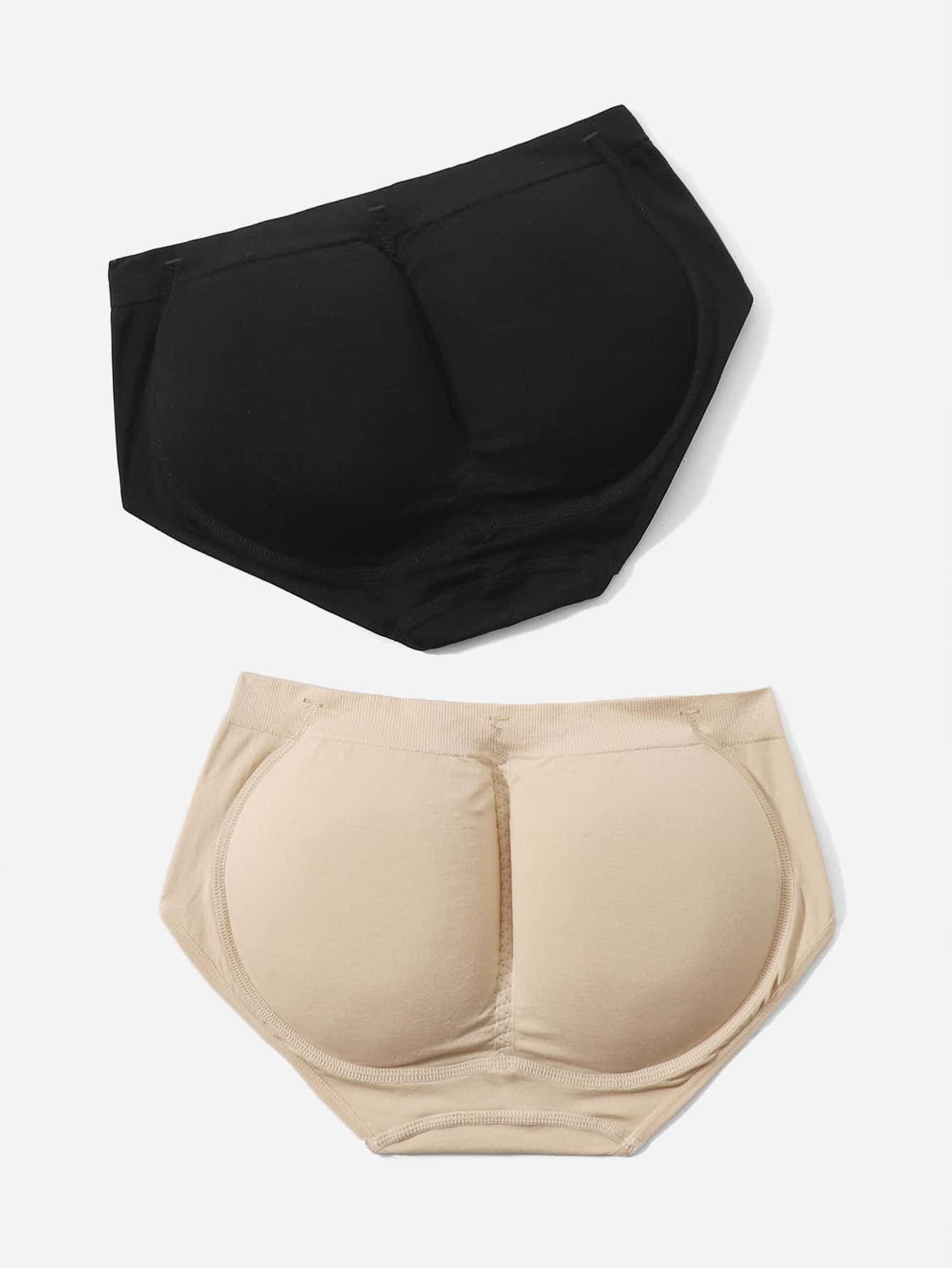 2 Packs Solid Shapewear Panty With Hip Pad