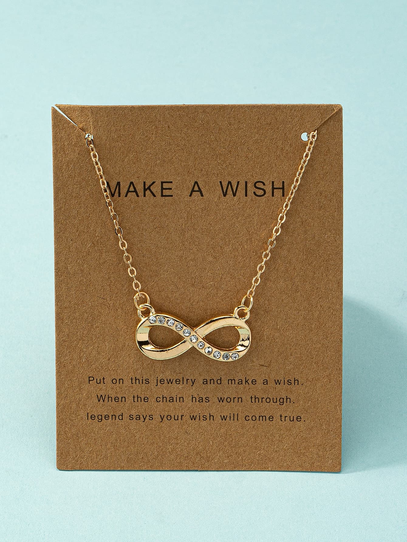 Rhinestone Decor Infinity Charm Necklace