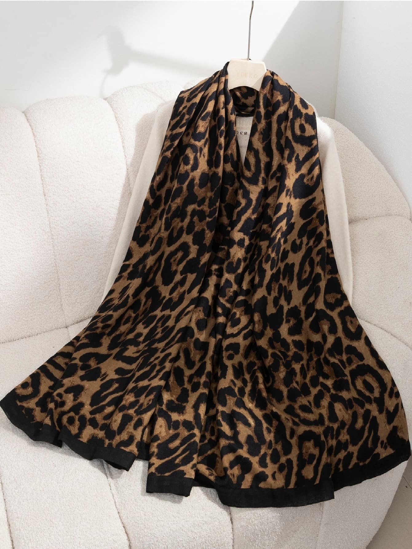 Boho 1pc Leopard Print Pattern Scarf For Daily Life Casual Fashionable