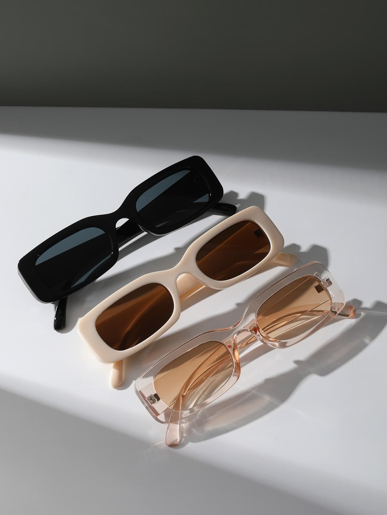 3pairs Women Square Frame Shades Sunglasses Travel Accessories Casual Sunglasses Beach Sun Glasses Beach Accessories For Women Sun Glasses Sunglasses Shades Fashionable Shade Elegant Outfit Family Outings Travel Vacation Holiday For Summer Beach Vacation,Outdoor,Travel