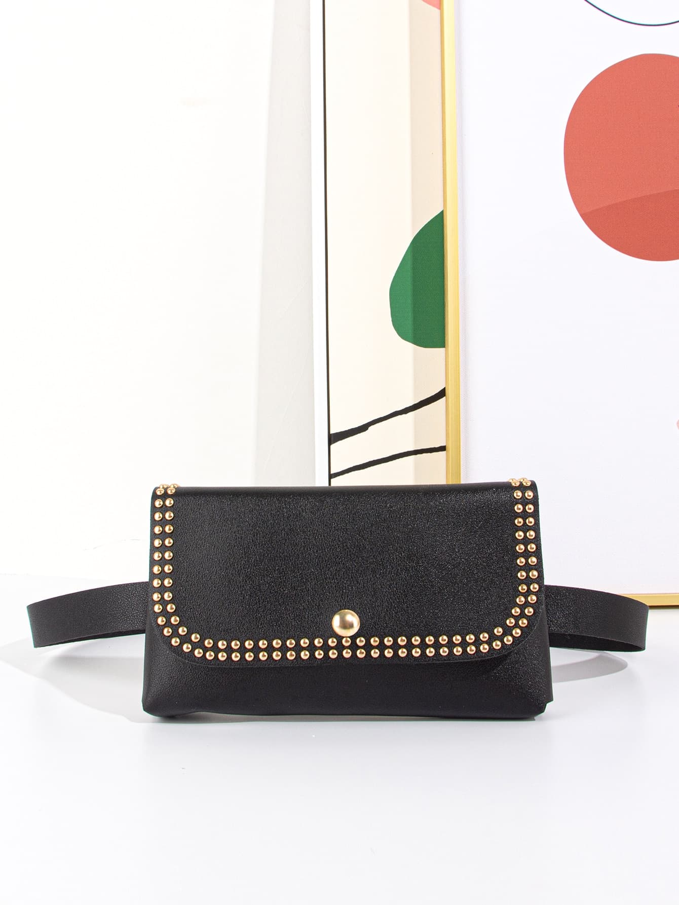 Mini Studded Decor Belt Bag, Western Purse For Women