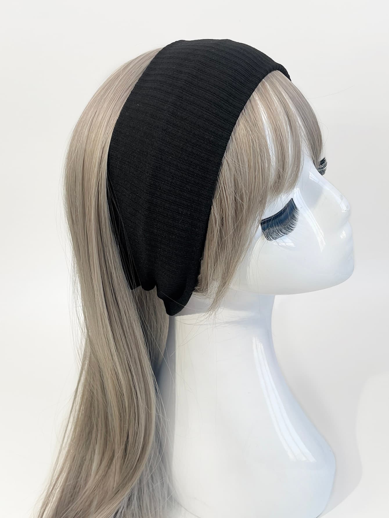 1pc Minimalist Wide Ribbed Knit Headband,Versatile Sports Sweatband Headwrap For Men Women,Soft Elastic Hair Band