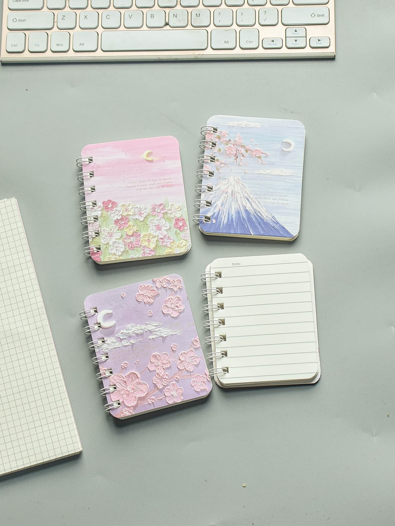 M O K A 4pcs Flower Pattern Memo Pad Back To School School Supplies