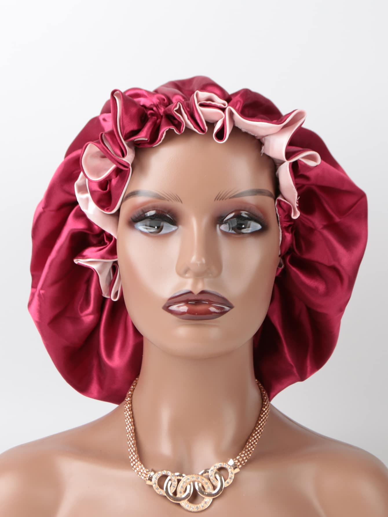 1pc Satin Wig Sleeping Bonnet Silk Bonnet Satin Bonnet Valentine's Day Valentines Sleep Bonnet