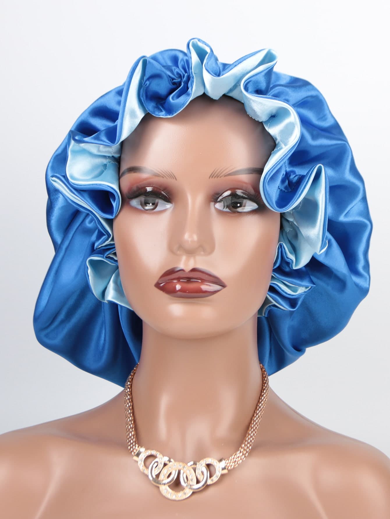 1pc Two Tone Satin Hat Silk Bonnet Satin Bonnet Valentine's Day Valentines Sleep Bonnet