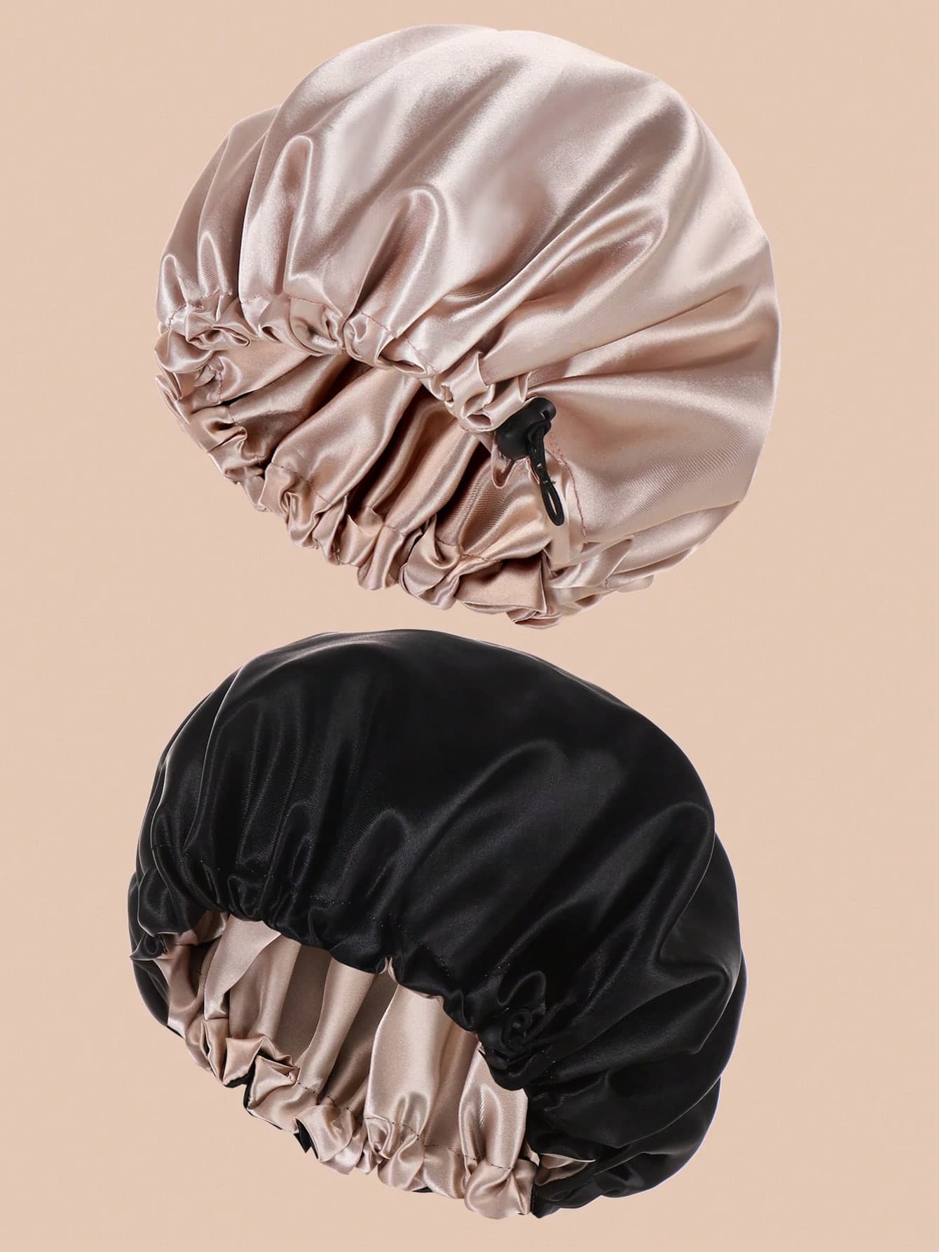 2pcs Solid Hair Bonnet Silk Bonnet Satin Bonnet Sleep Bonnet