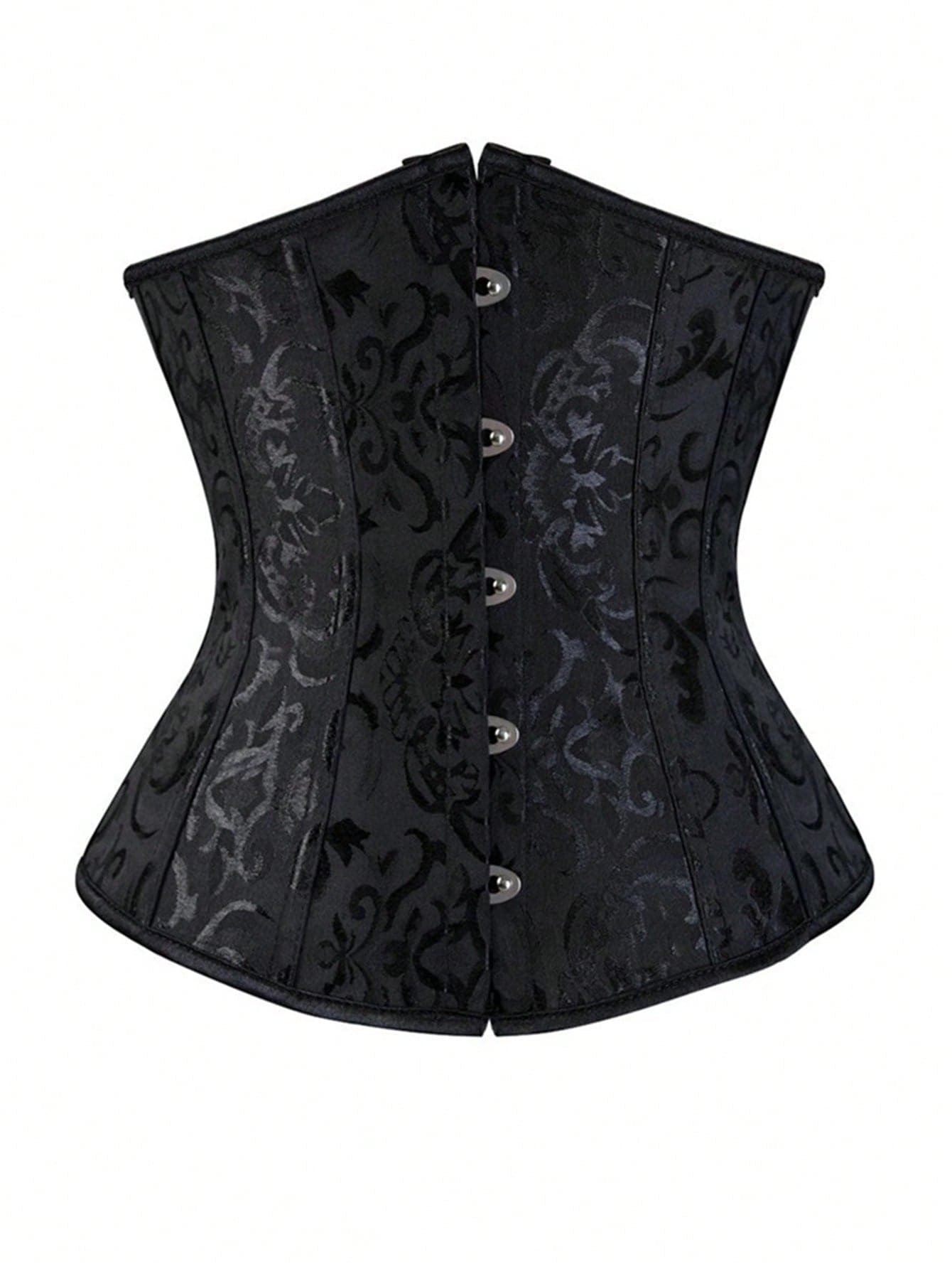 Livesso 1pc Elegant Steampunk Women Jacquard Scroll Pattern Hook And Eye Fashion Corset Belt For Clothes Decoration Halloween Waist Trainer
