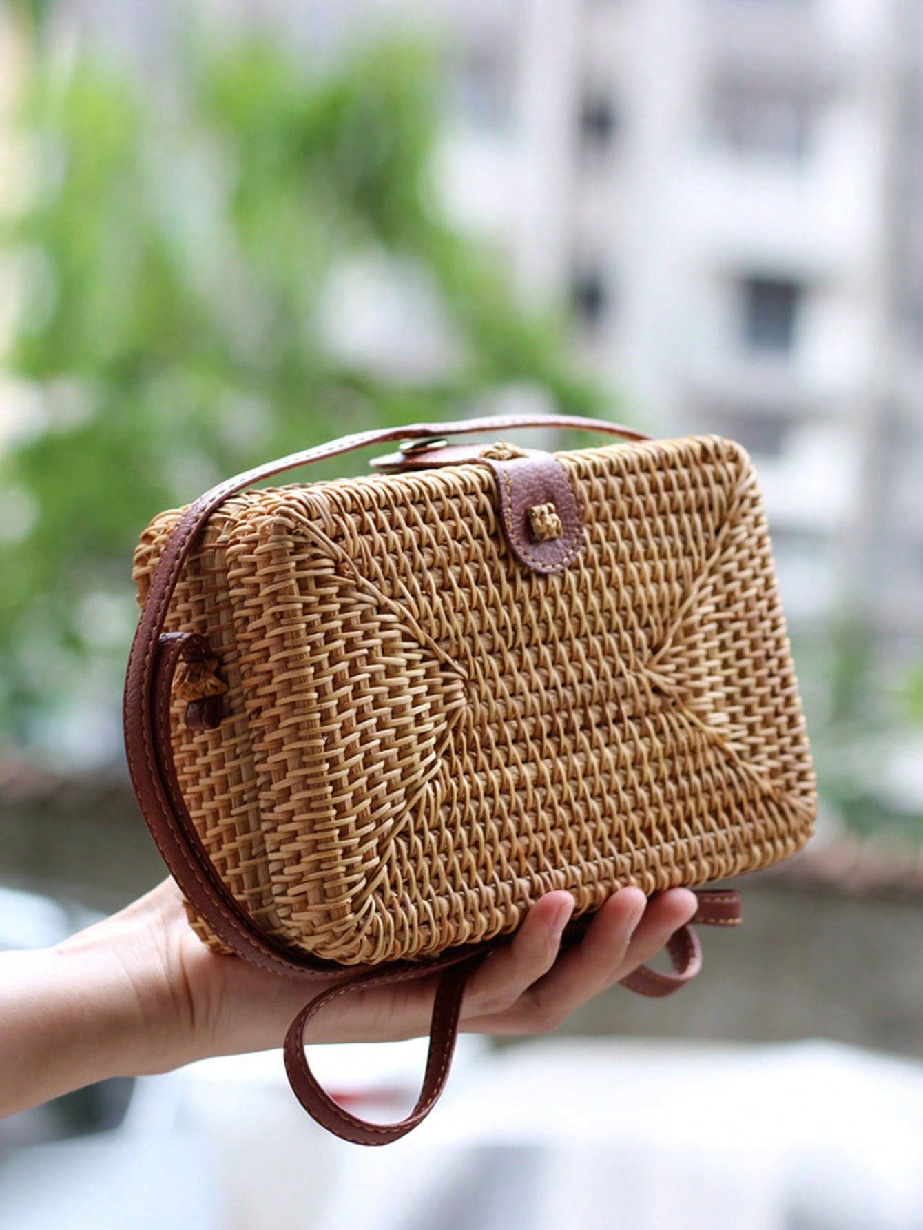 Mini Woven Rattan Square Bag, Retro Crossbody Bag, Summer Beach Bag, Mother's Day Gift, Essential For Summer Beach Travel, Rattan Bag