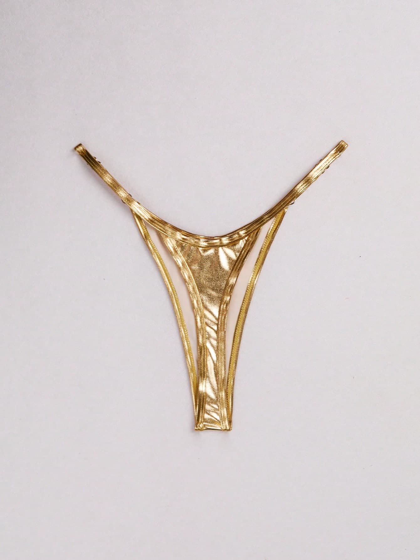 SHEIN Swim Summer Beach Metallic Bikini Bottom