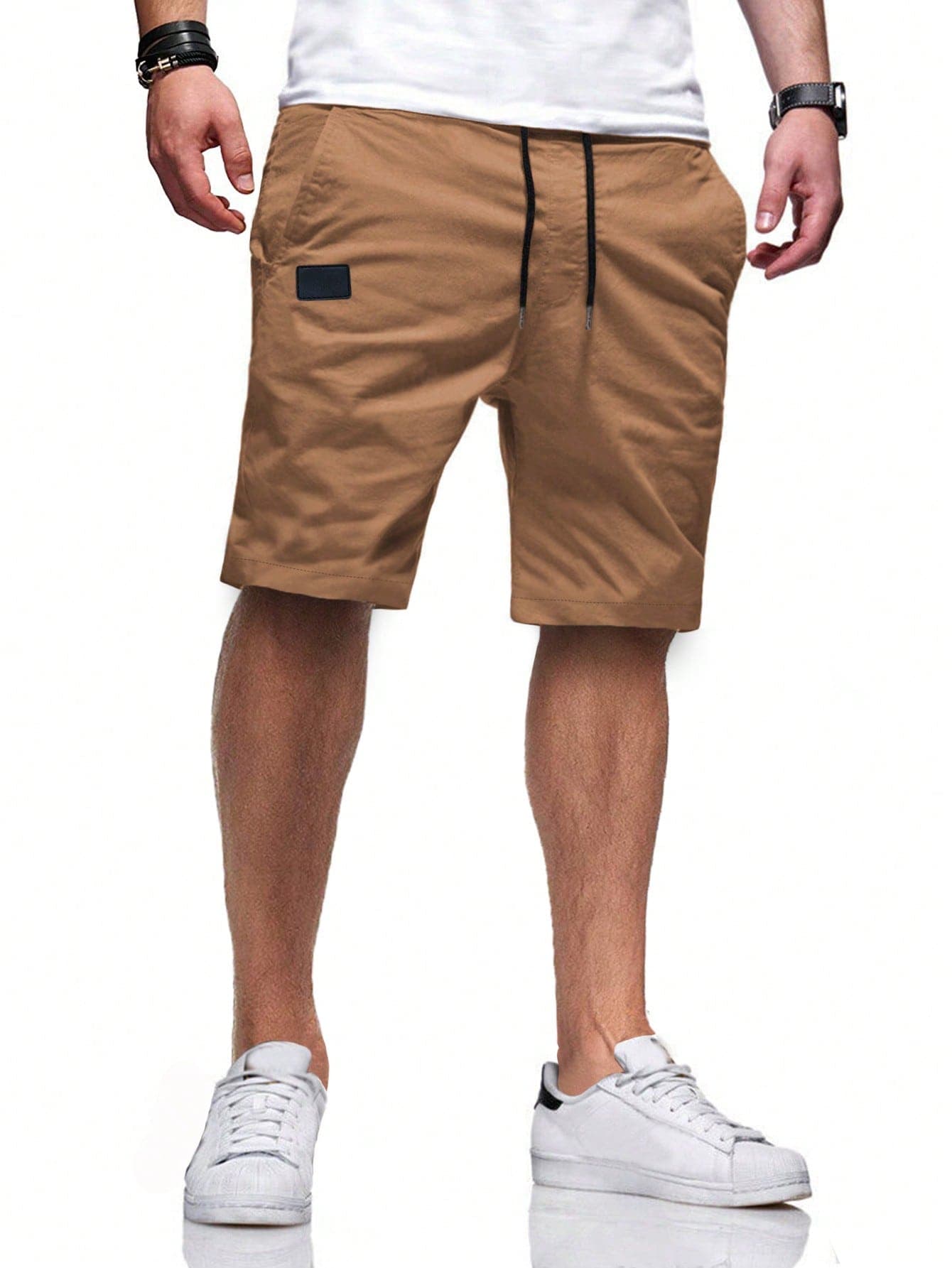 Manfinity Homme Men Drawstring Waist Shorts