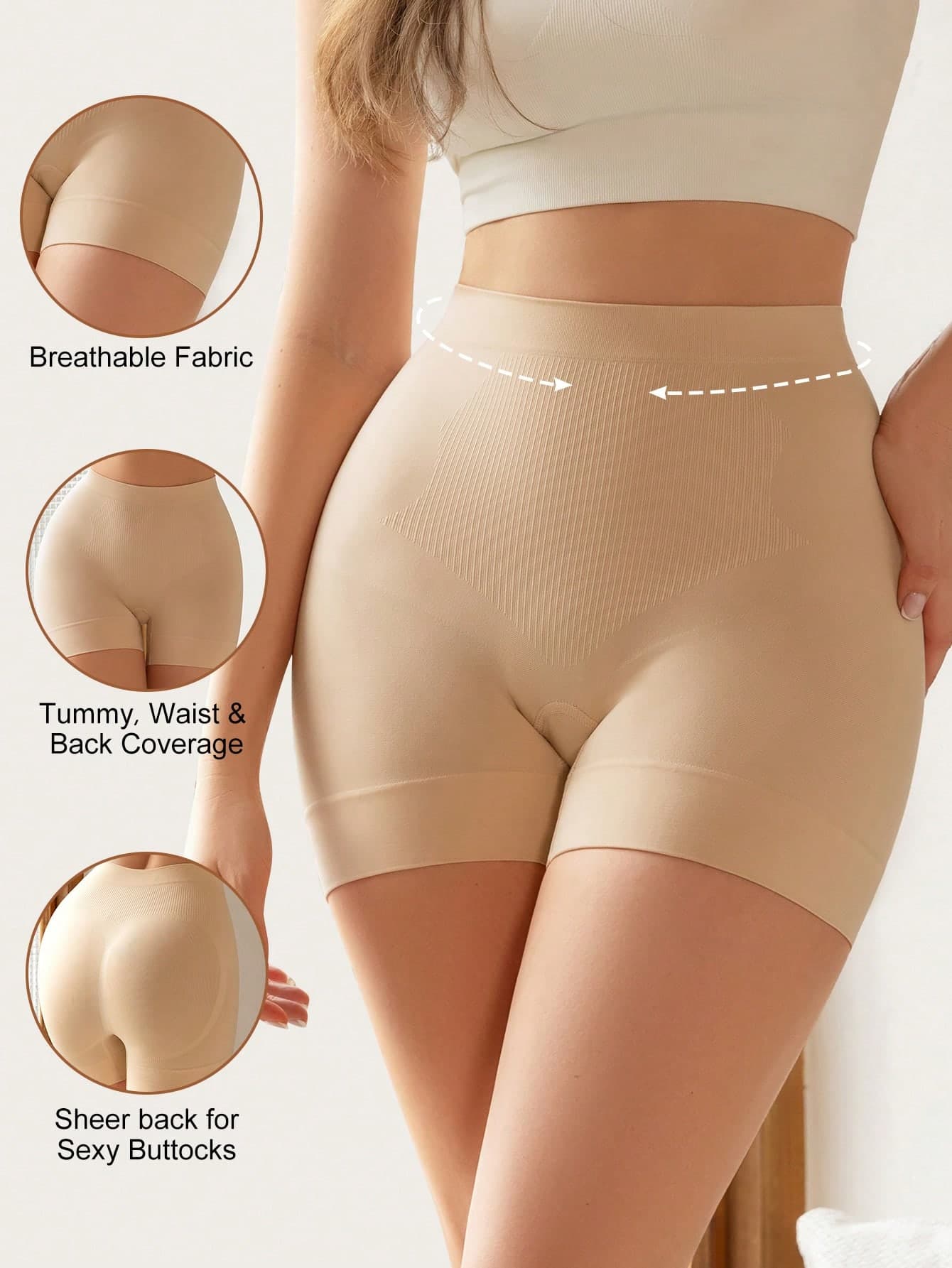 SHEIN High Waist Tummy Control Shapewear Shorts