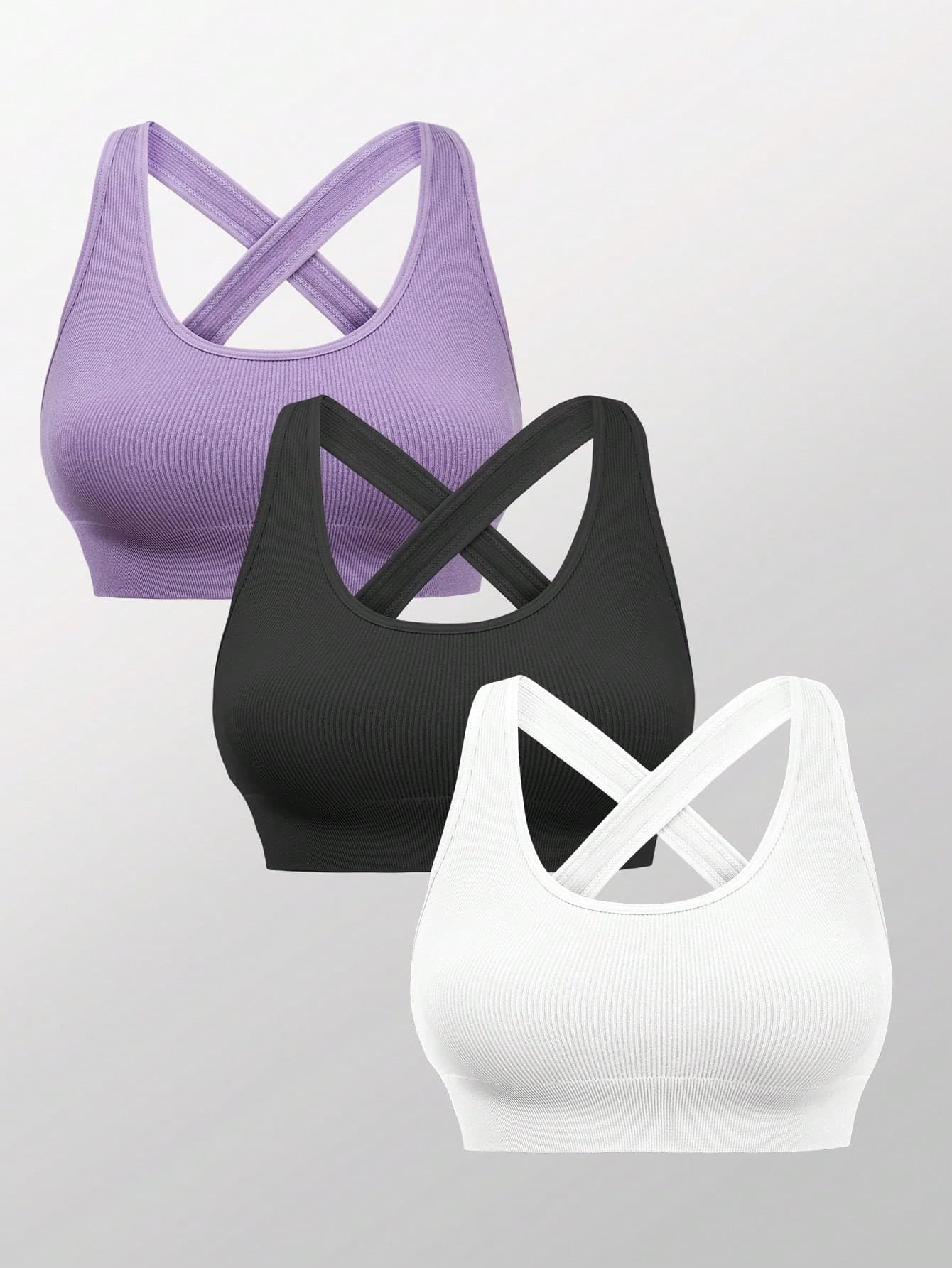 Velisys Velisys 3 Packs Criss Cross Back Sports Bra