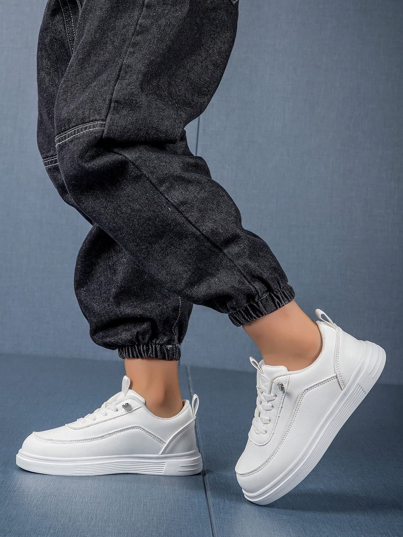 1pair Low Cut Flat Bottom Casual Kids' Sports Sneakers