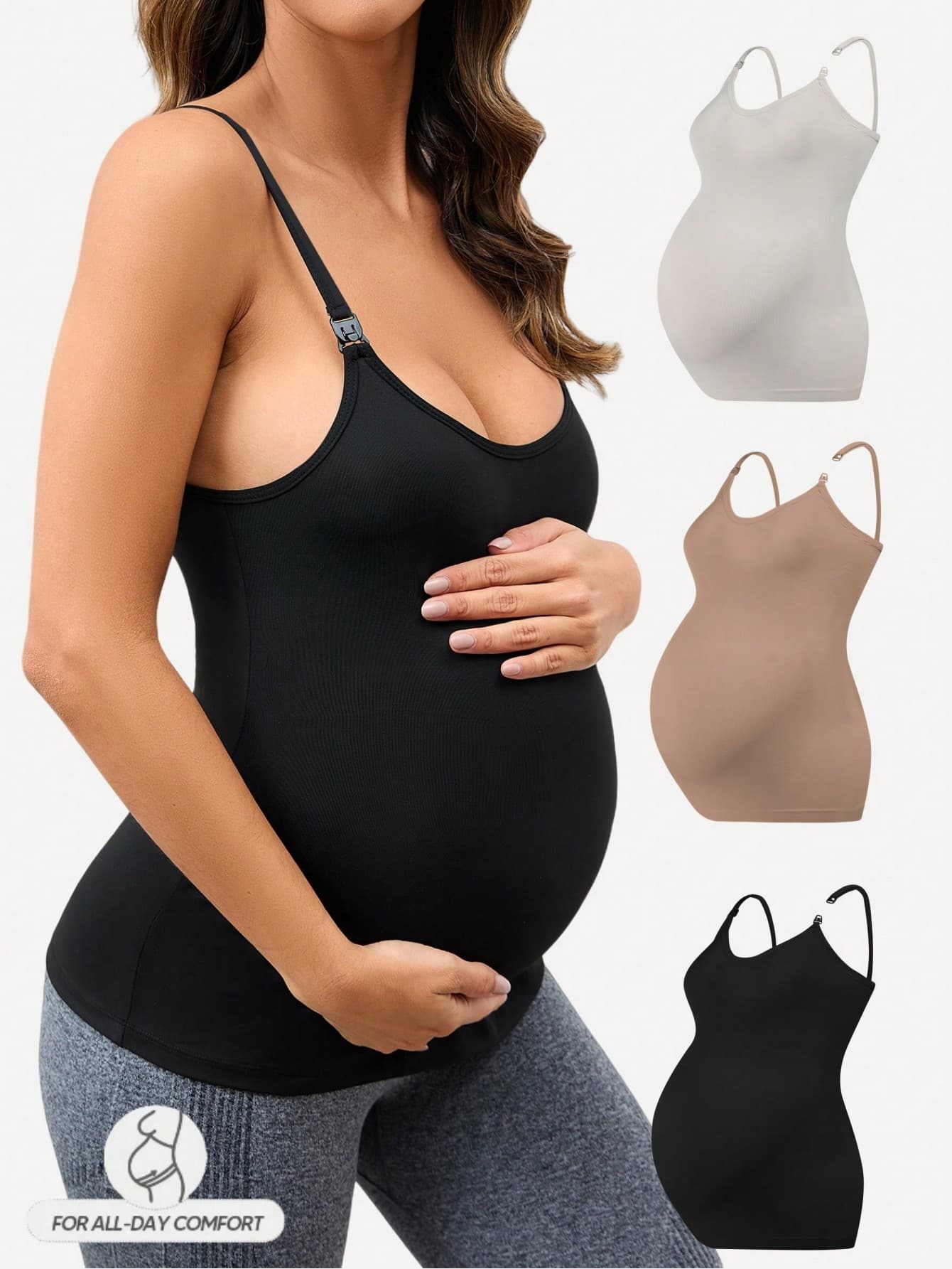 SHEIN Maternity 3pcs Solid Cami Top