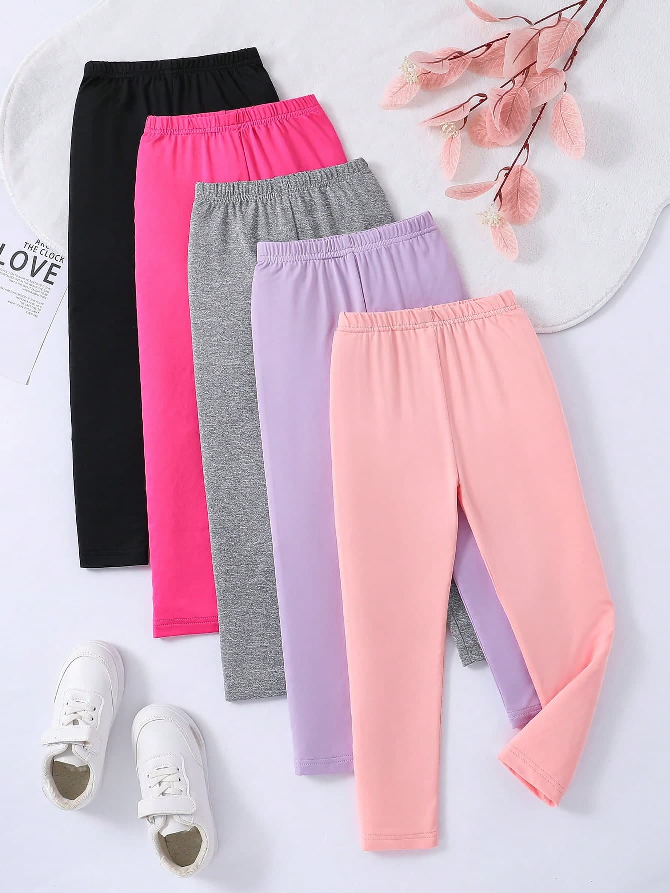 SHEIN Playful Pals Young Girl 5pcs Casual Comfortable All-Match Pants, Suitable For Daily Wear In Spring And Autumn, School, Campus, College Chic Autumn/Winter