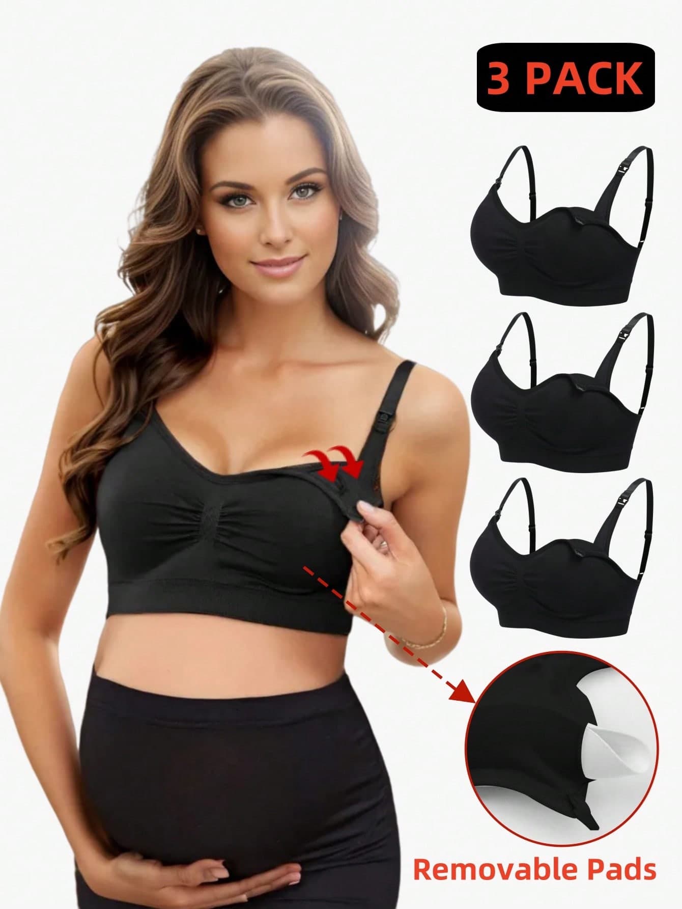 SHEIN Maternity Ruched Nursing Bra