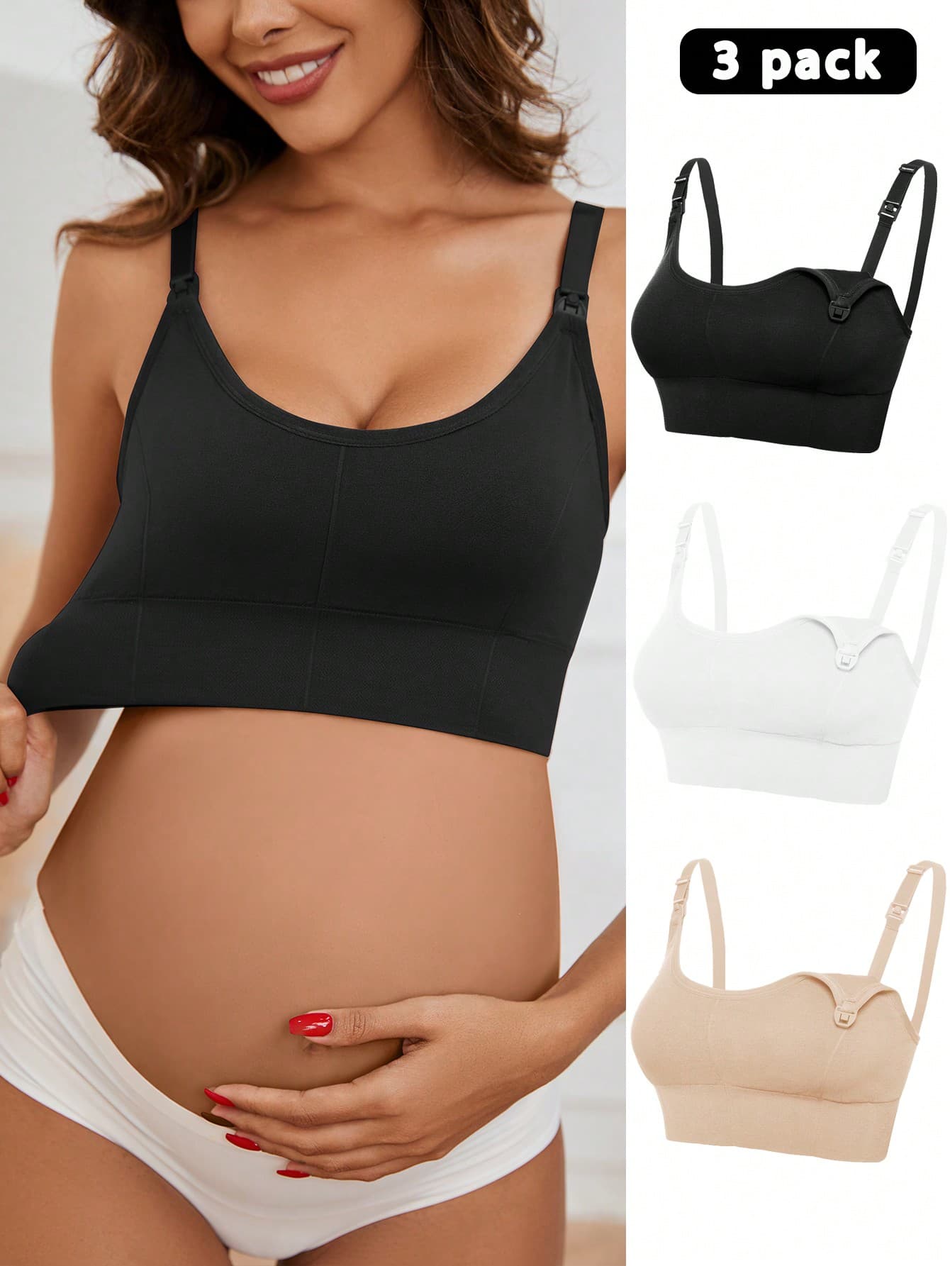 Moonlight&Mama 3-Pack Of Maternity Nursing Bras For Mother