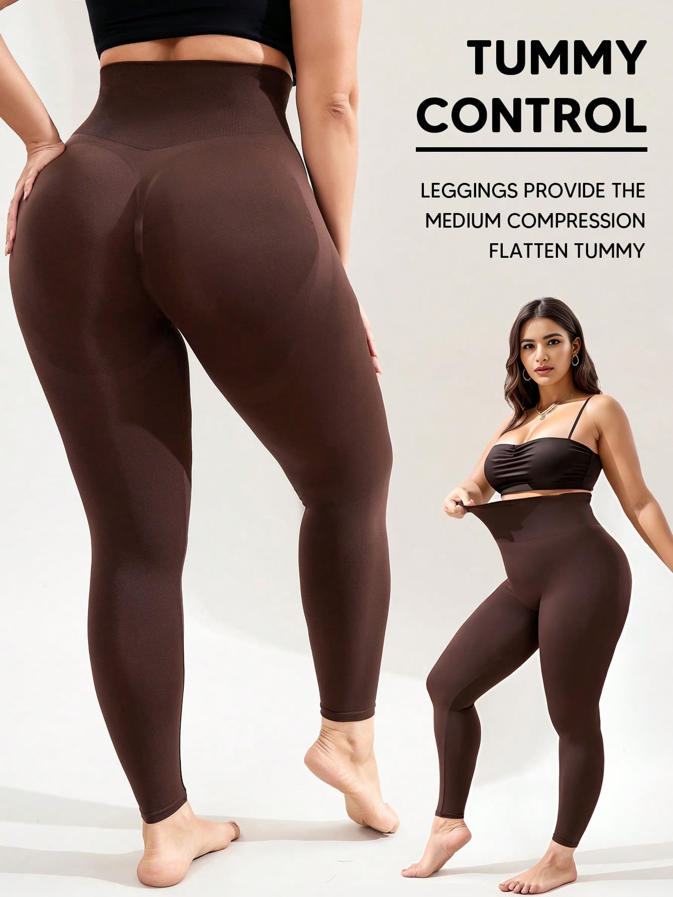 Plus Size High-Waisted Soft Lifting & Shaping Leggings Casual Spring