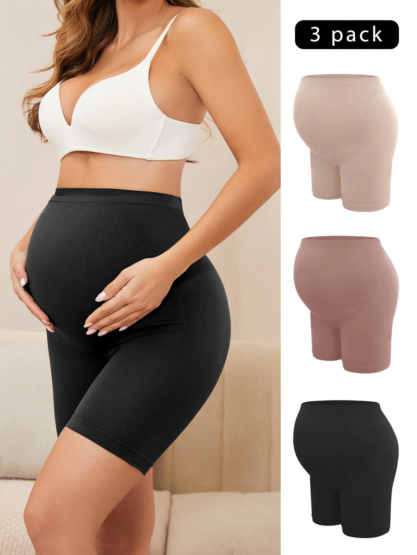 Moonlight&Mama 3pcs Seamless High Waist Maternity Panties For Mother