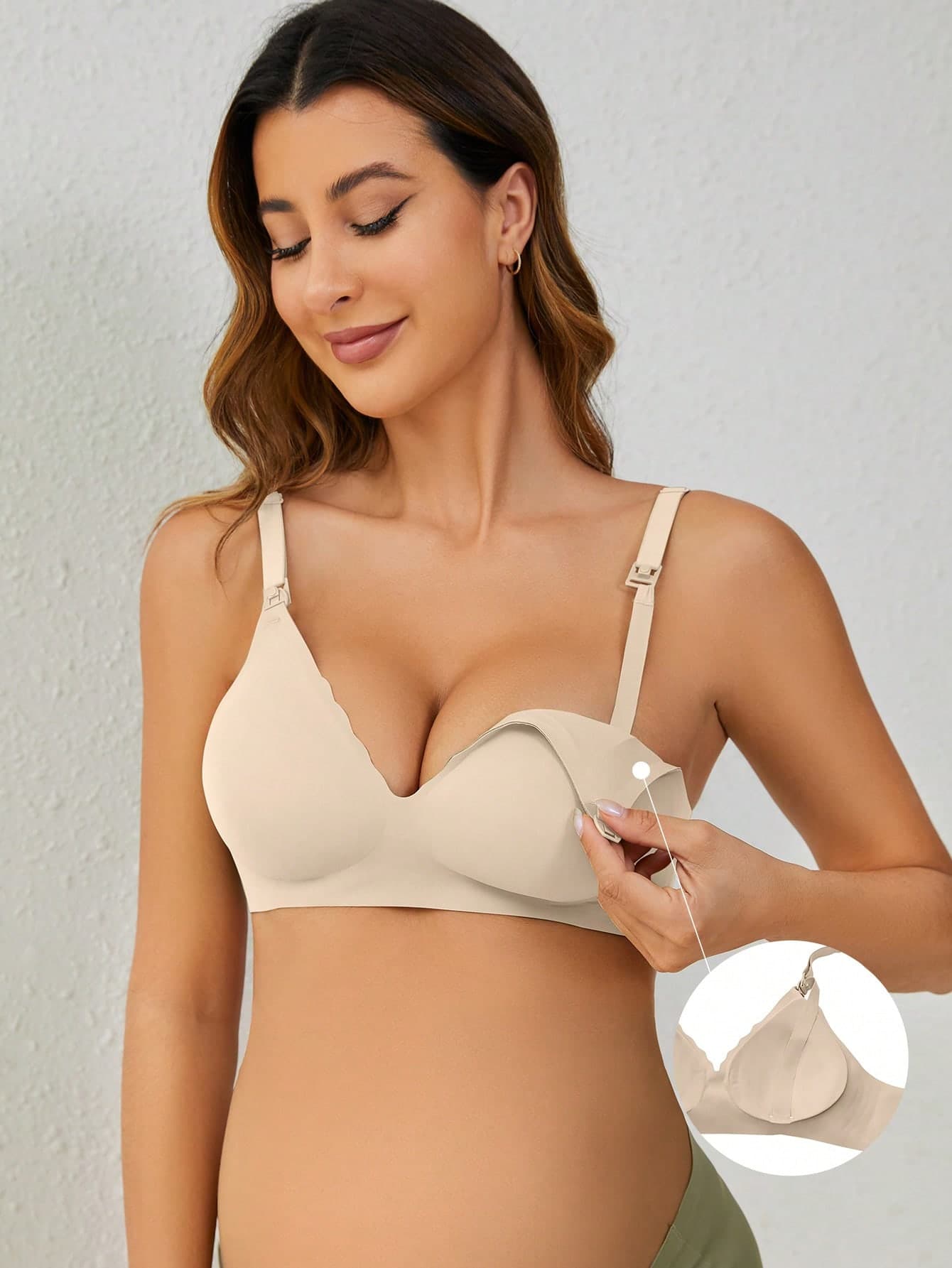 Moonlight&Mama Maternity Solid Color Jelly Style Nursing Bra For Mother