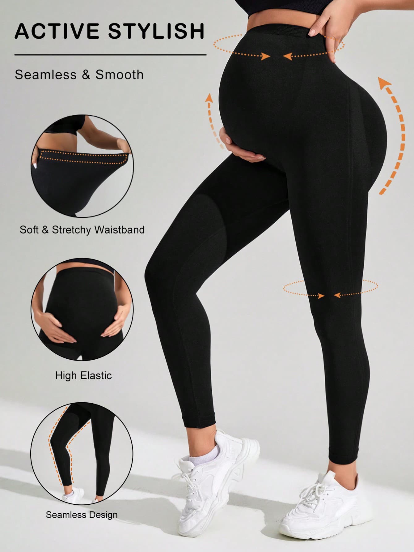 SHEIN Maternity Belly Support Sports Cropped Leggings