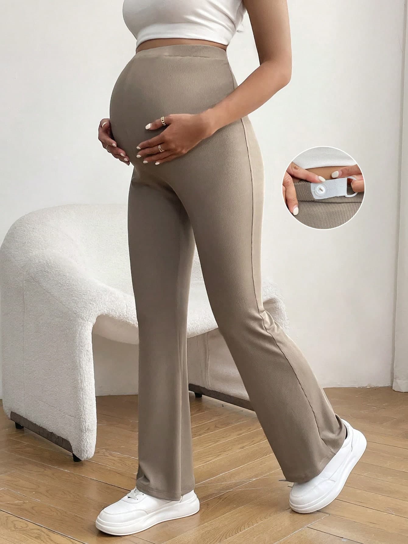 GentleRue Maternity Maternity Solid Color Adjustable Waist Pants Fall