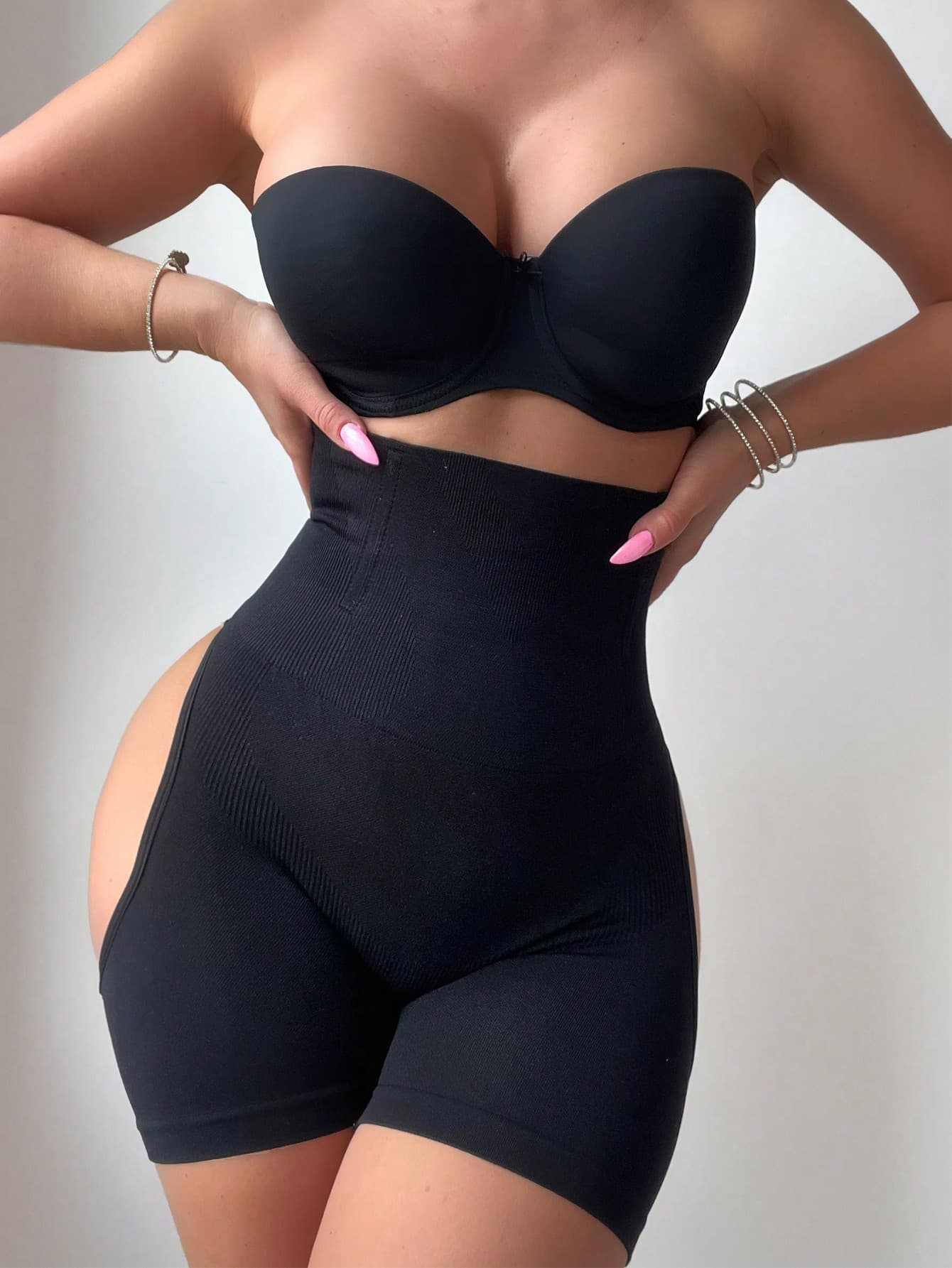 SHEIN 1pc Women's High Waisted Butt-Lifting Sports Shapewear Bottom