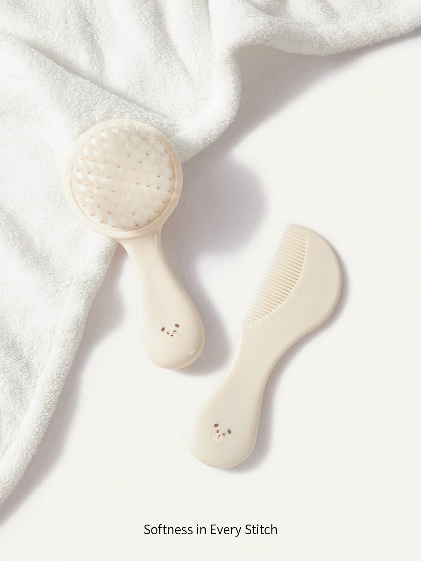 Cozy Pixies 2pcs Beige Color Hair Brush Set