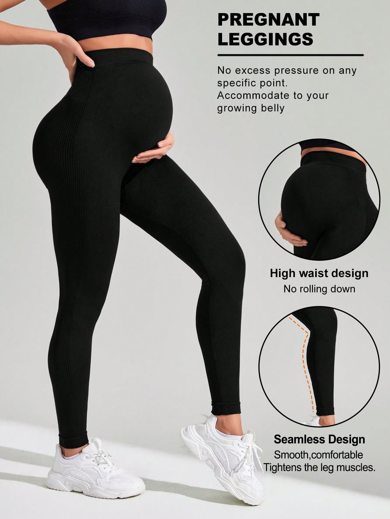 SHEIN Maternity Support Belly High-Waist Leggings
