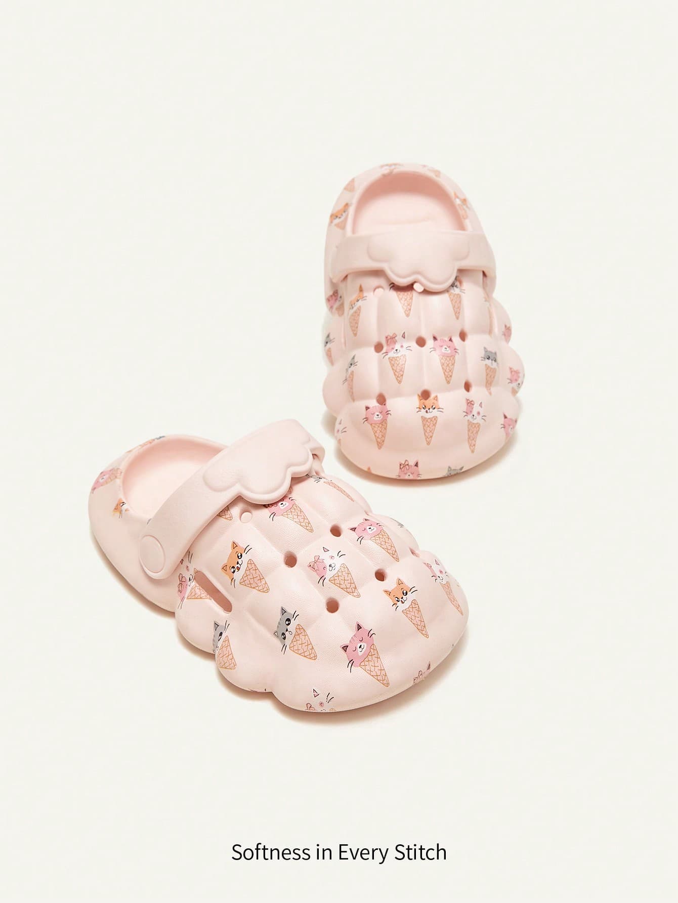 Cozy Pixies Girls' Cute Cat Cartoon Clogs, Fashionable Leisure Outdoor Slippers