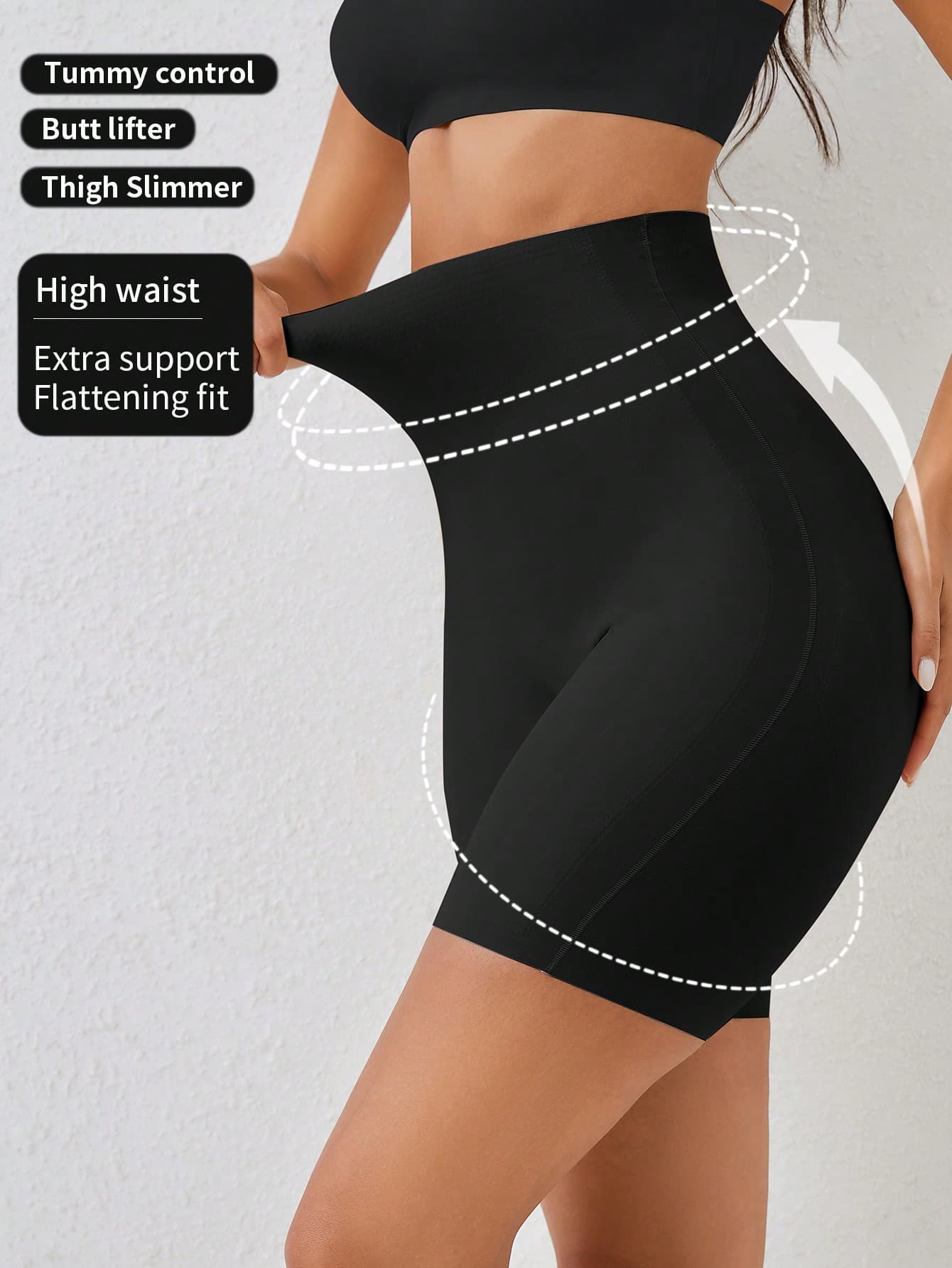 SHEIN Women High-Waisted Solid Color Body-Shaping Bottoms, Panty
