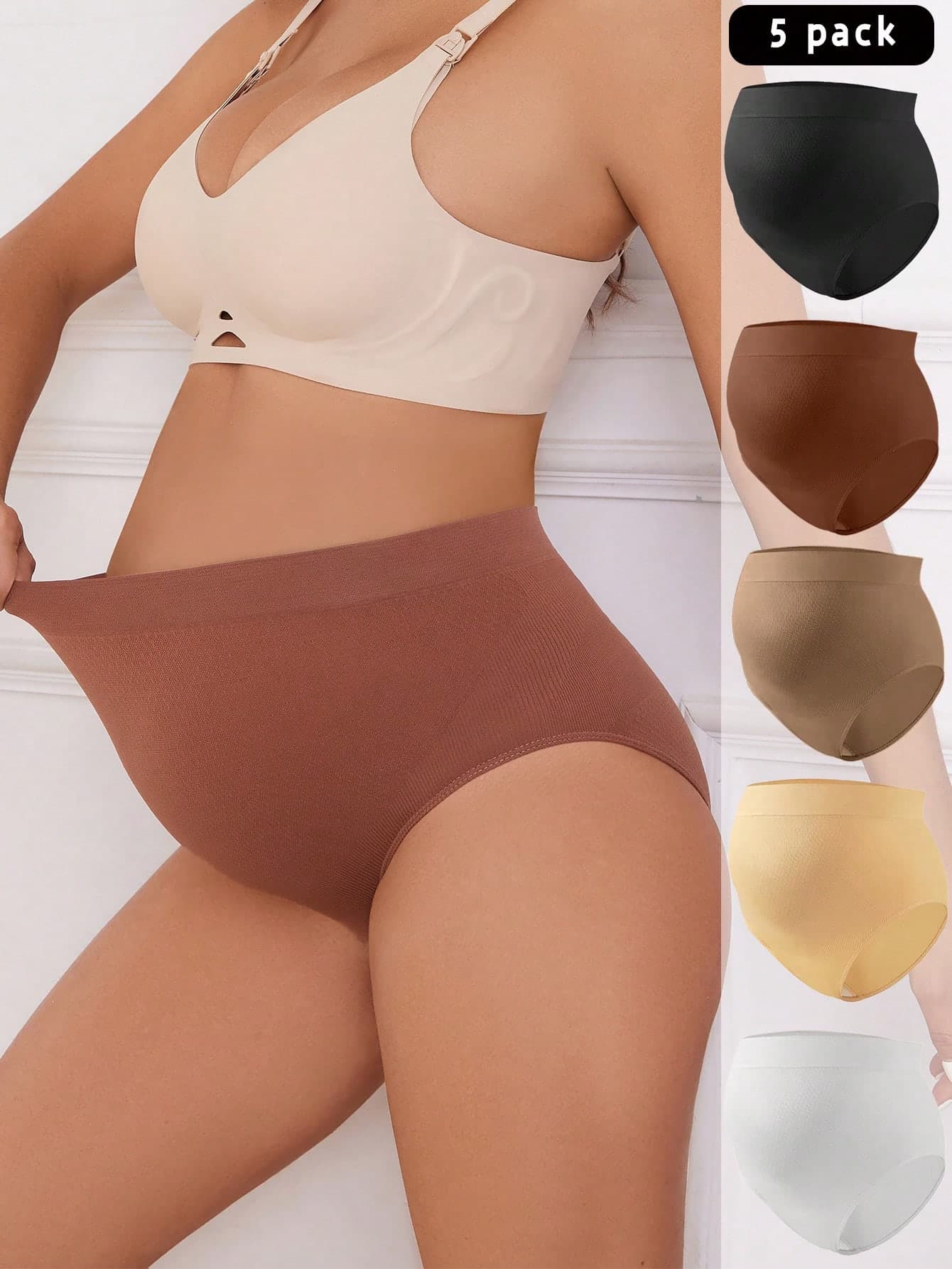 Moonlight&Mama Maternity Plain And Simple Daily Panties (Set Of 5)