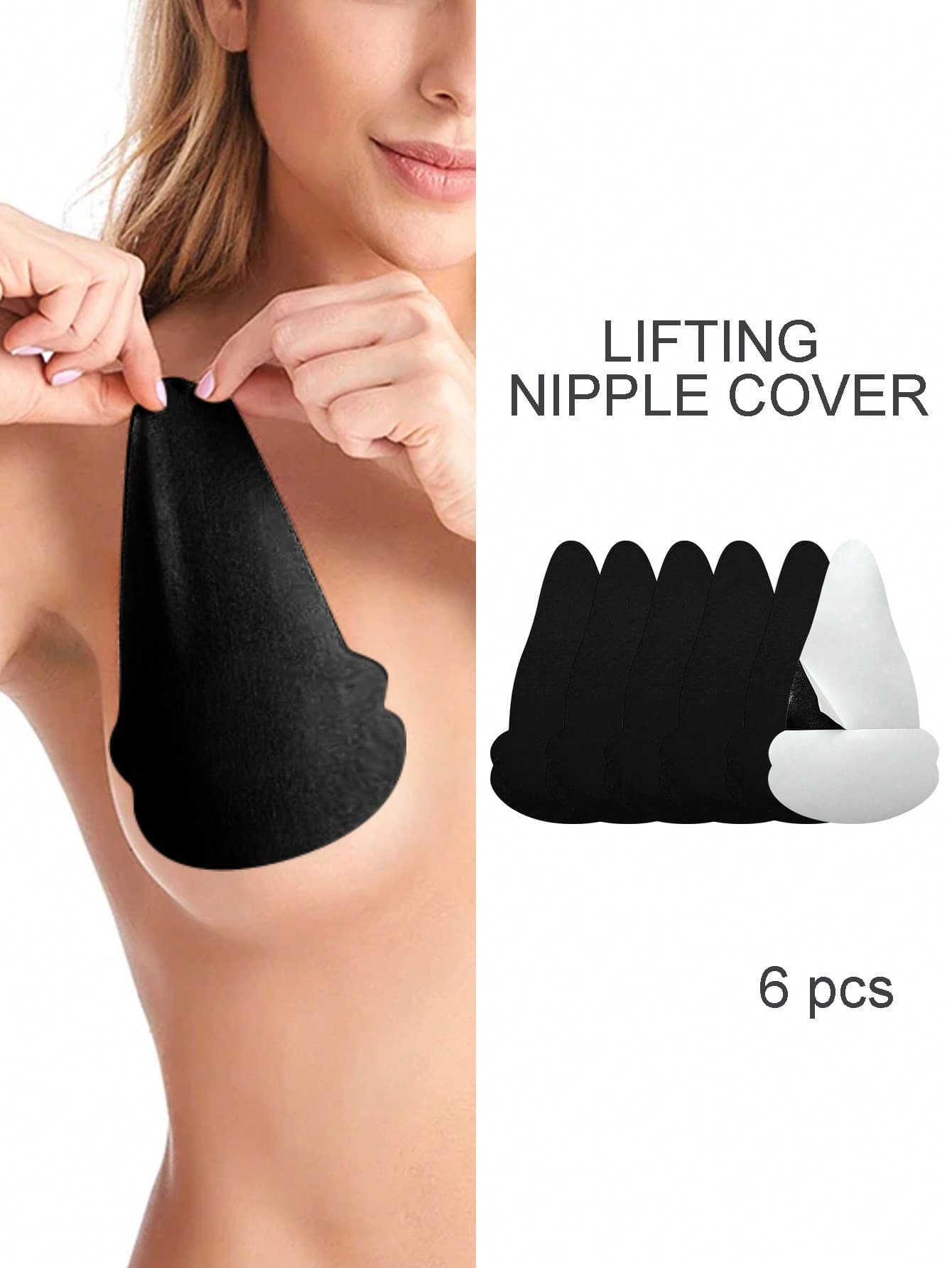 Invisible Lift Breast Lift Tape 6 Pcs, Non-Woven Fabric Anti-Droop Push-Up Nipple Covers For Large Bust Women, Suitable For Formal Dresses, Dates