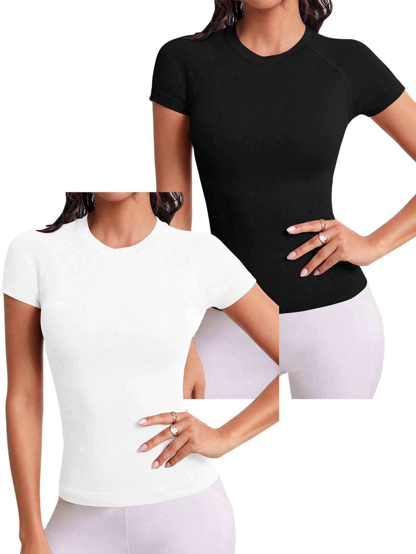 SHEIN Sports 2pcs Contrast Letter Tape Crisscross Back Sports Top Gym Topworkout Tank Top