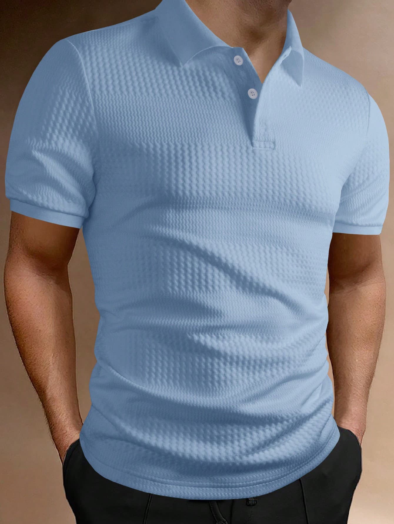 Manfinity Homme Men's Summer Solid Color Short Sleeve Casual & Commuting Polo Shirt, Formal