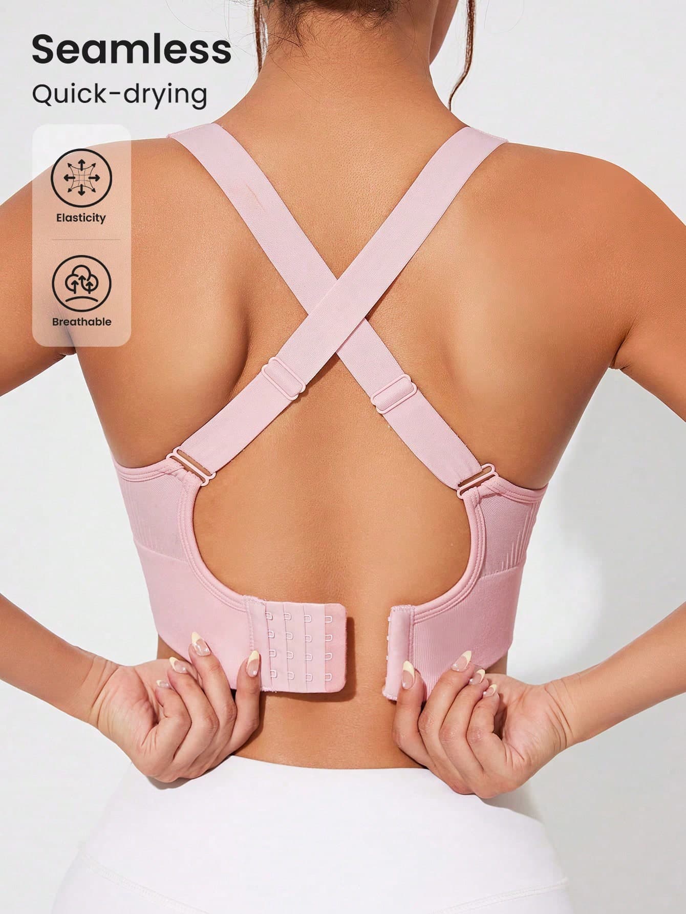 Slayform Slayform Women's Seamless Front Closure Crossback Sports Bra